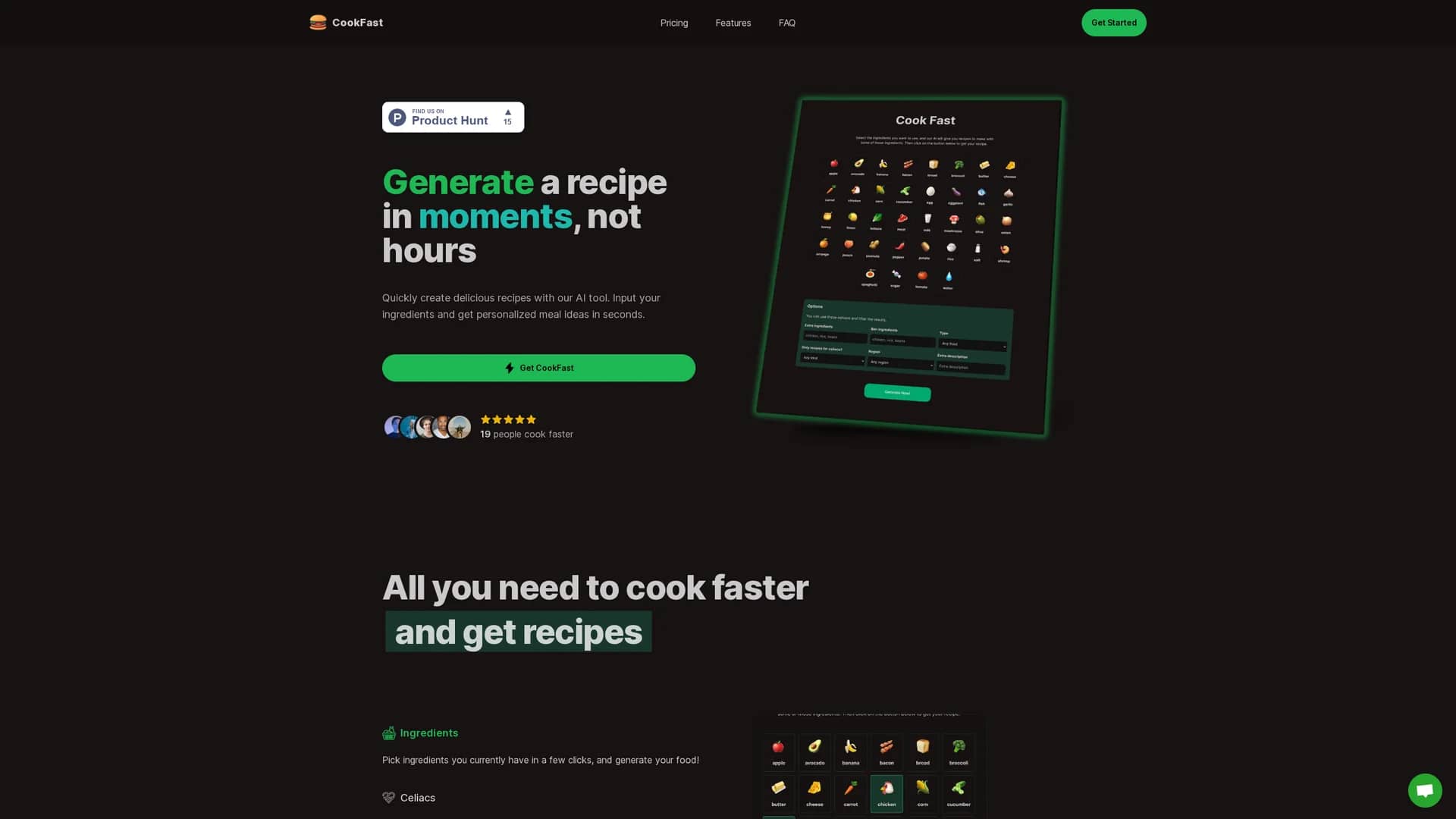 cookfast homepage