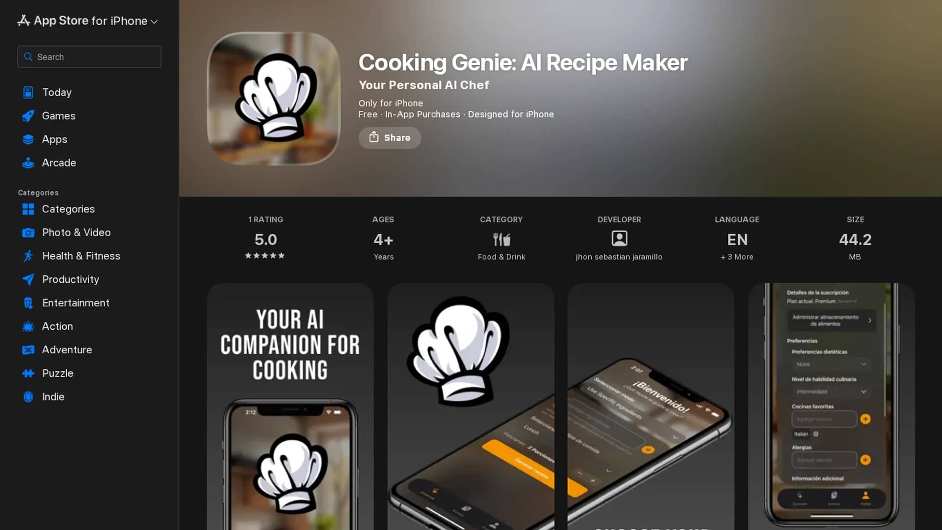 cooking-genie homepage