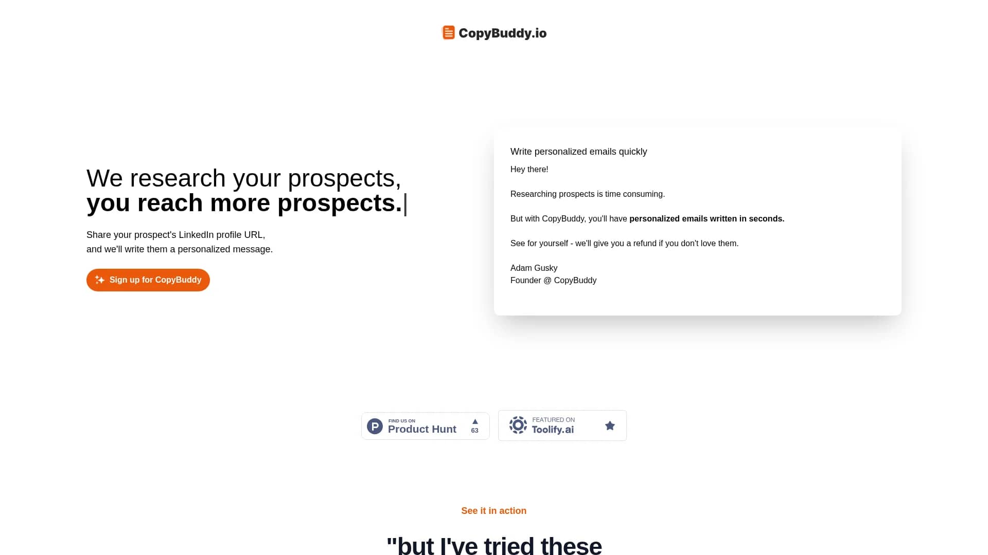 copybuddy-io homepage