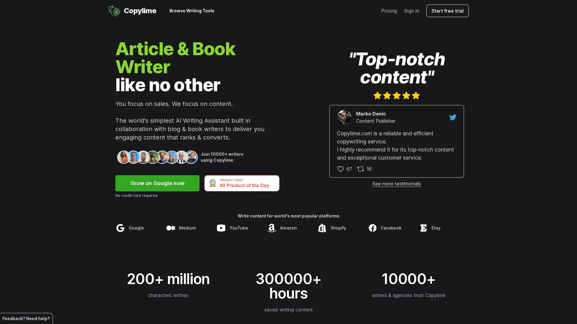 copylime-com homepage