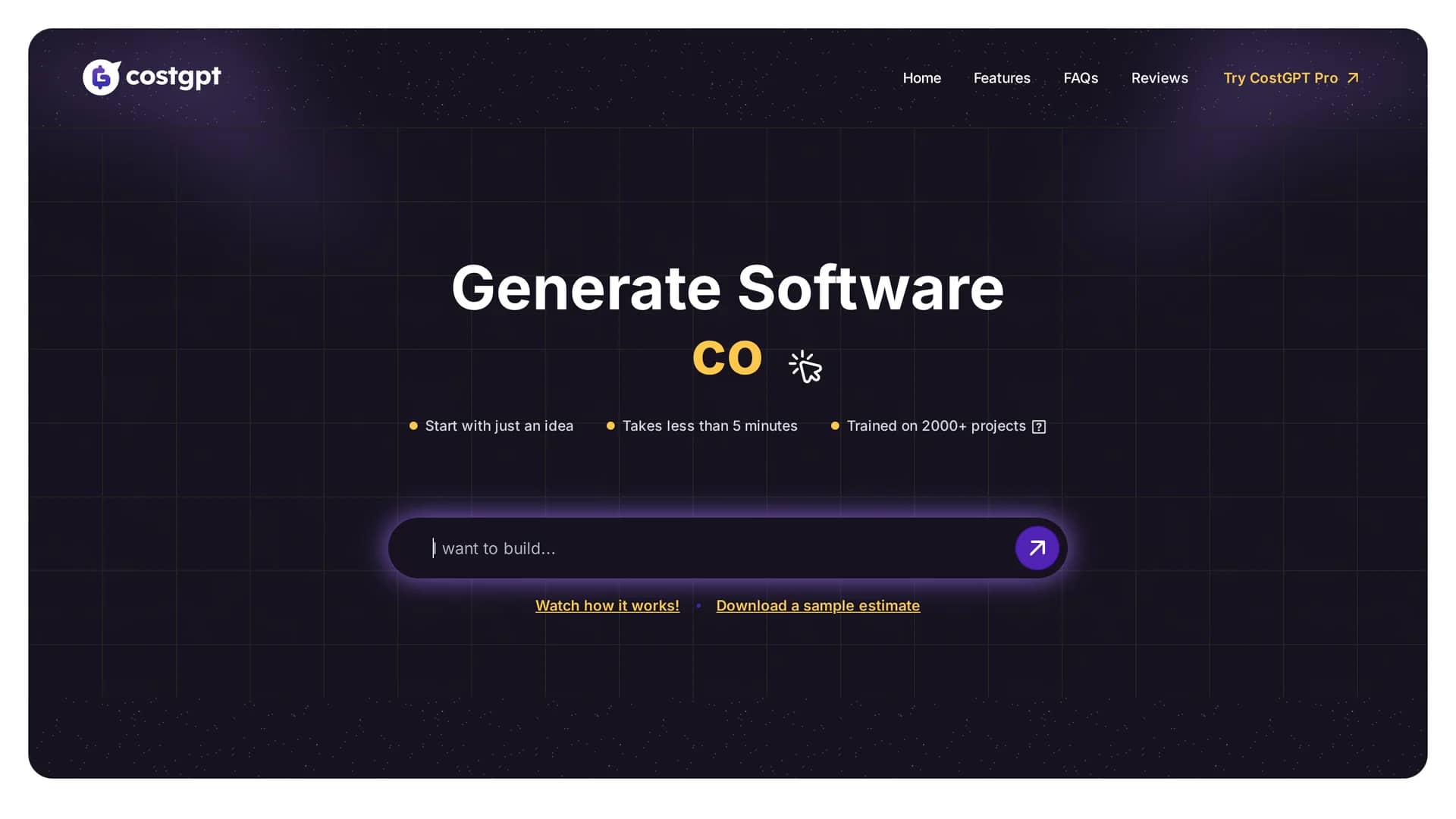 costgpt homepage