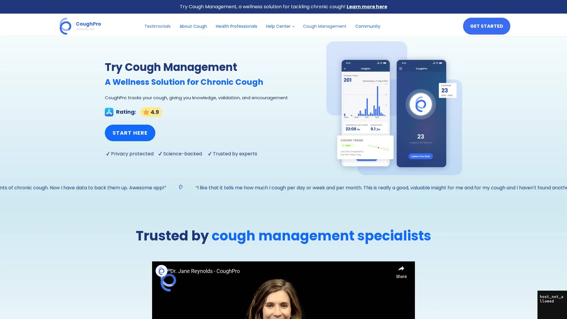 coughpro homepage