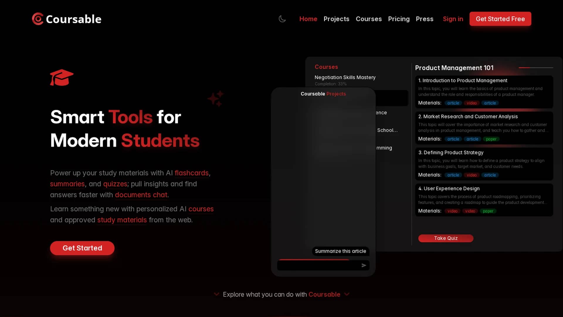 coursable-io homepage