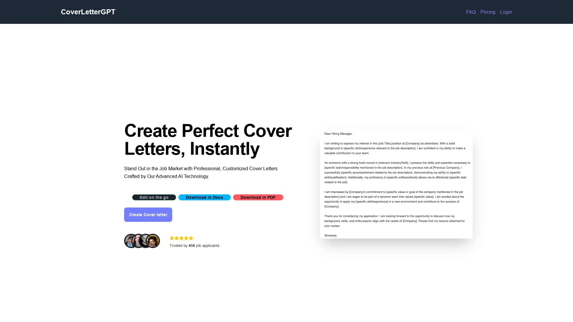 coverletter-gpt homepage