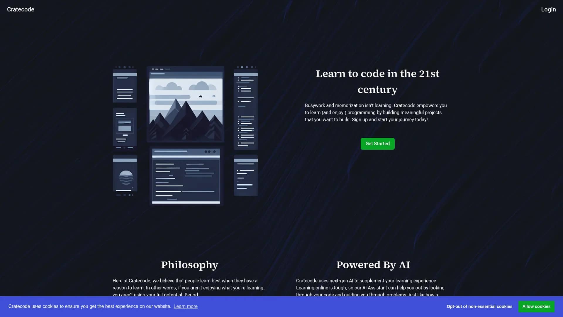 cratecode homepage