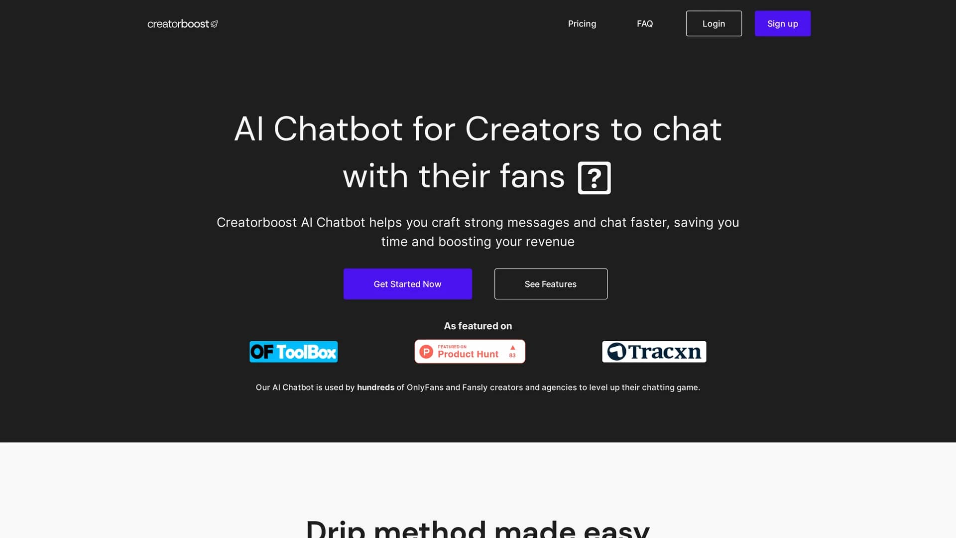 creatorboost homepage