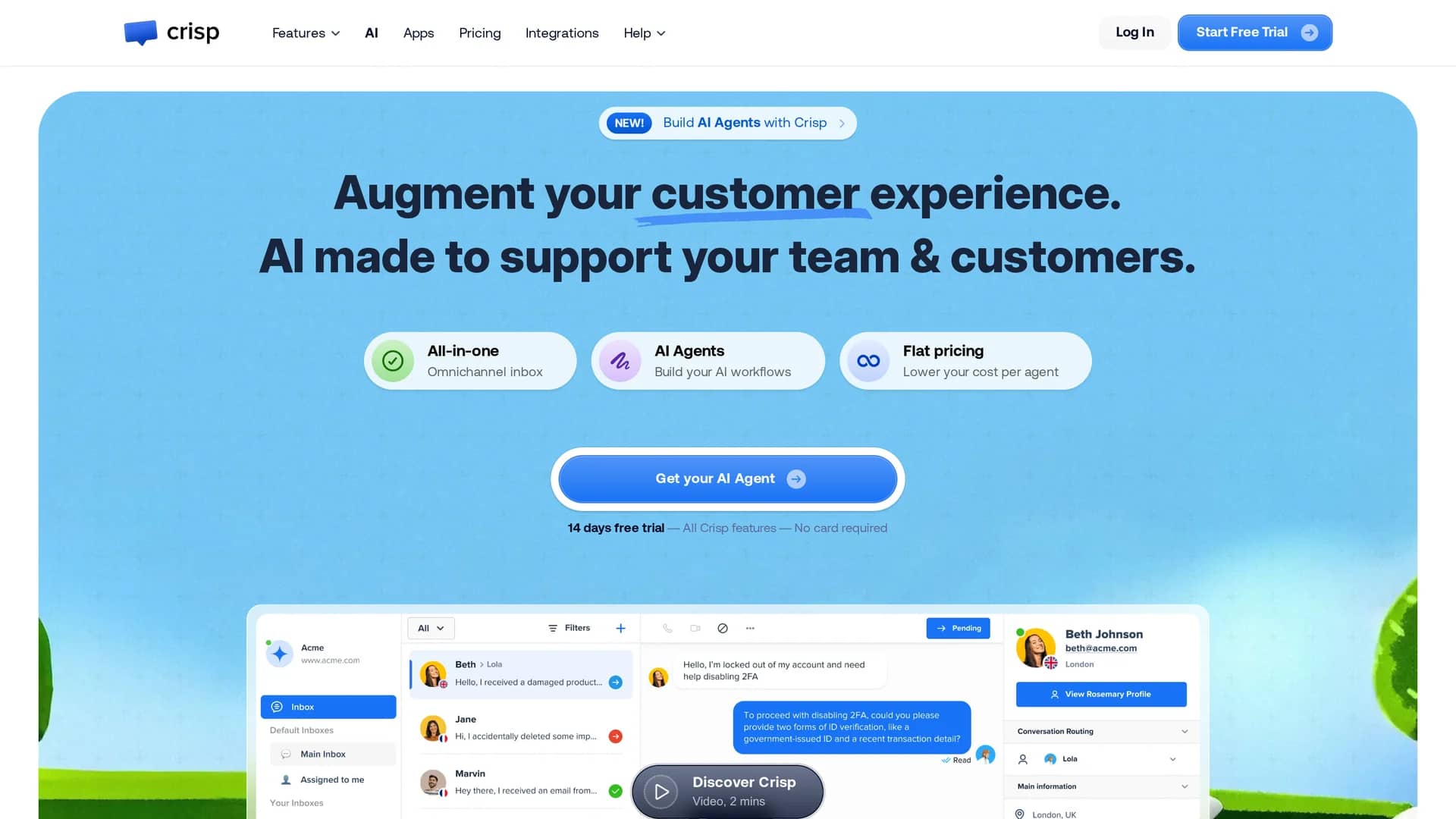 crisp homepage