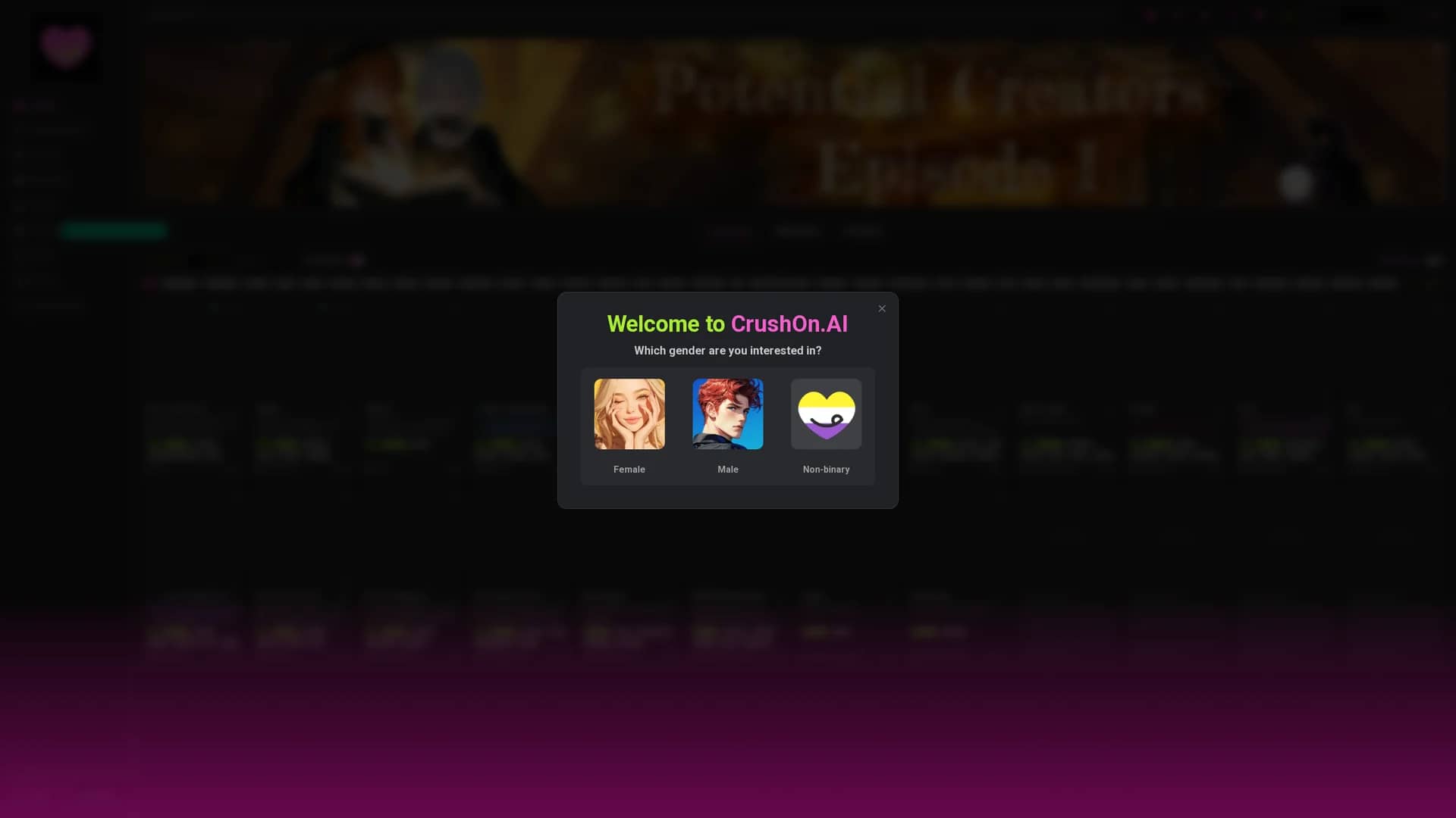 crushon-ai homepage