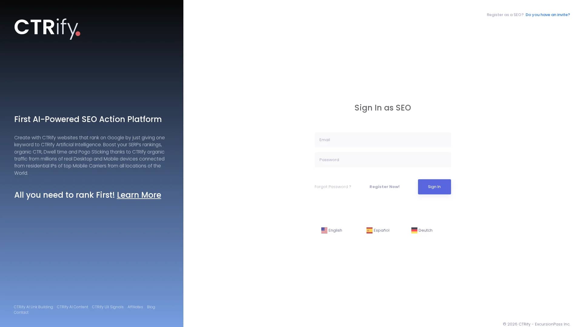 ctrify homepage