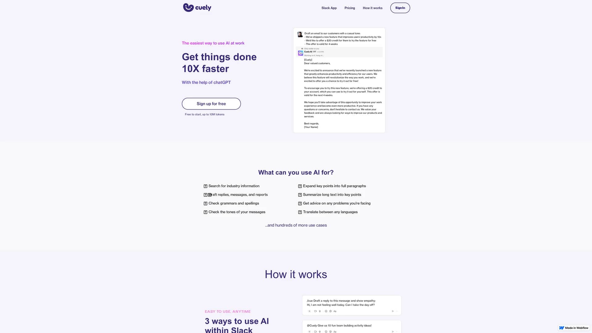 cuely homepage