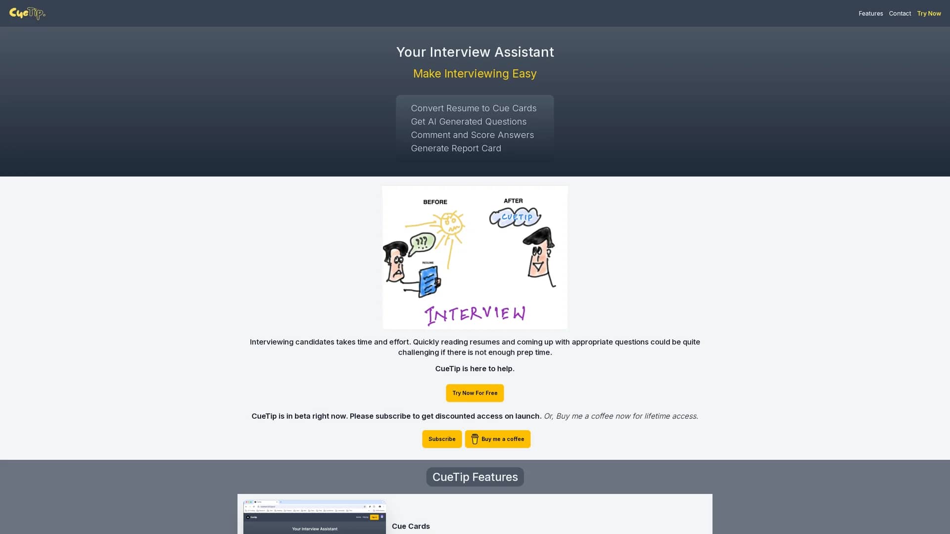 cuetip homepage