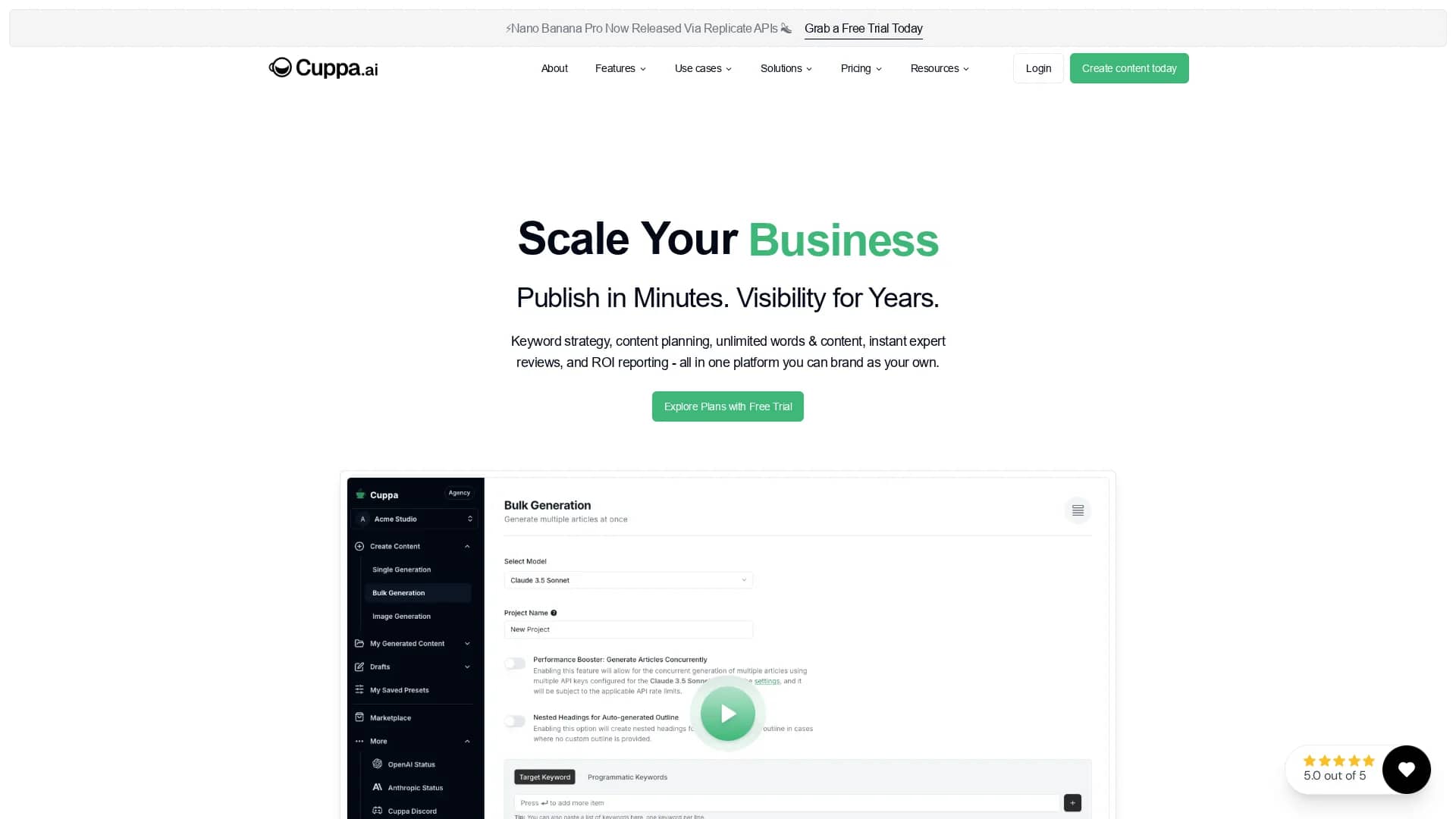 cuppa homepage