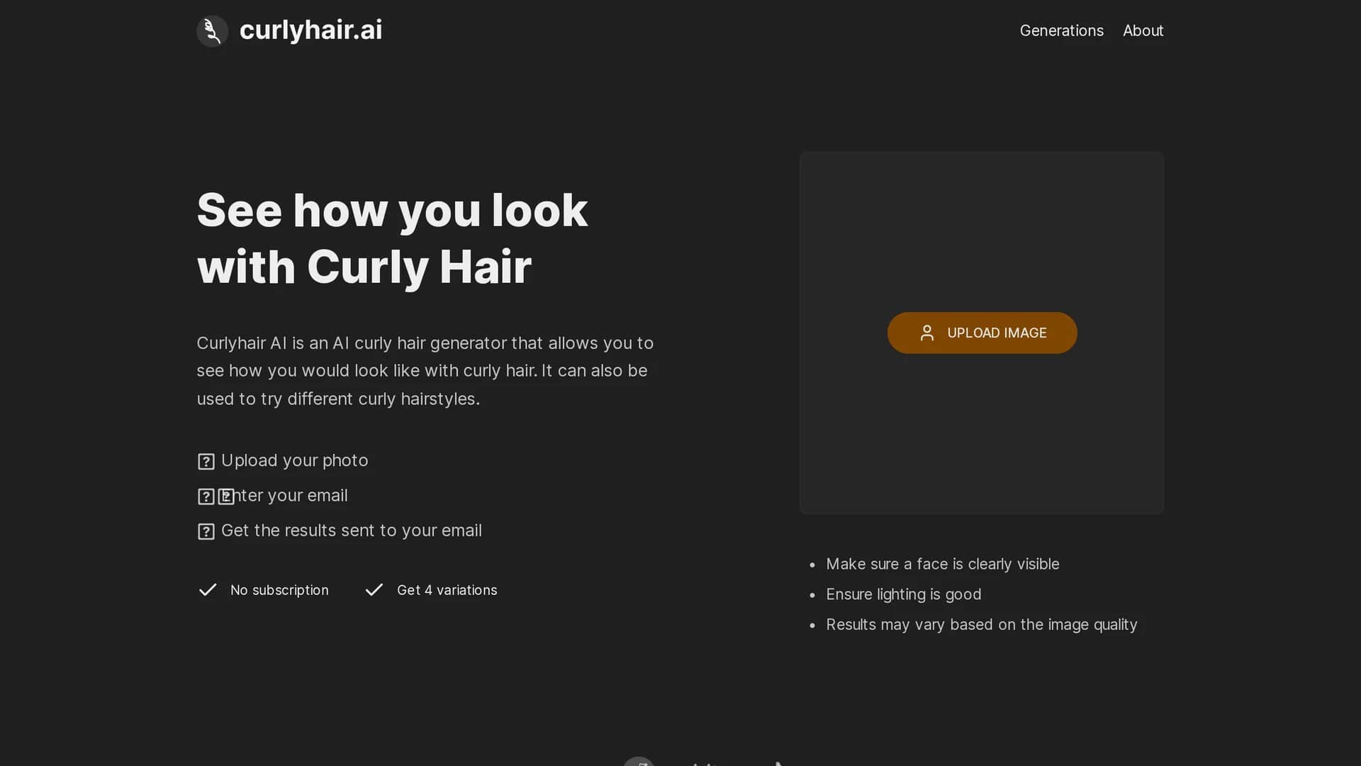 curlyhair-ai homepage