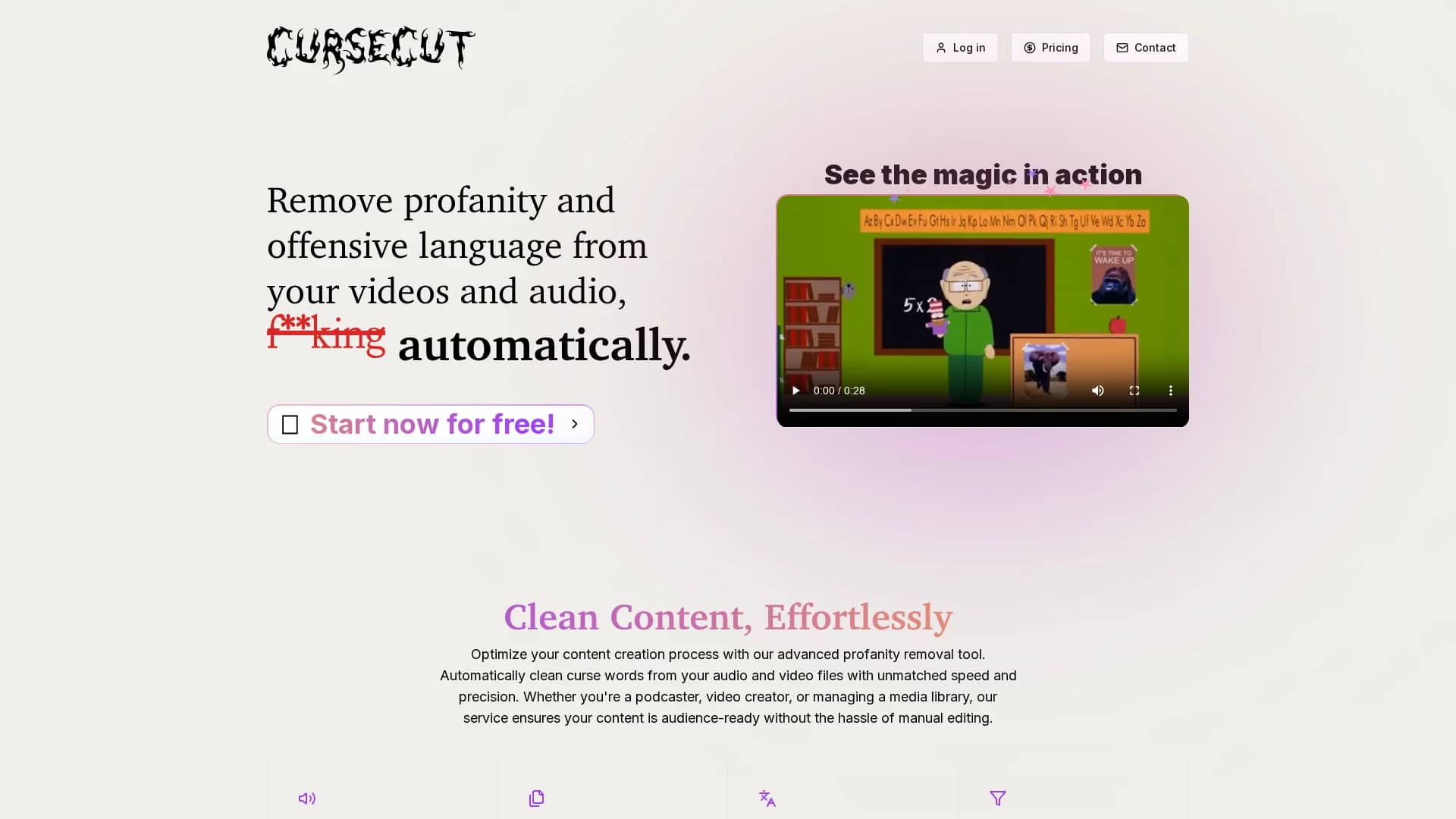 cursecut homepage