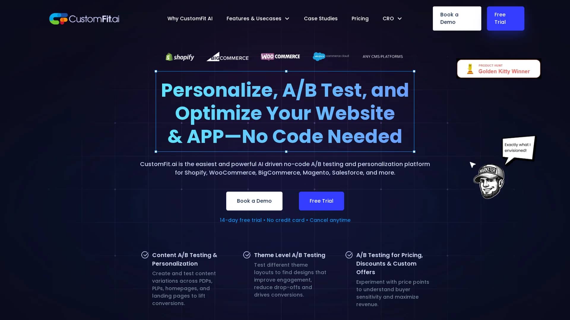 customfit-ai-2-0 homepage