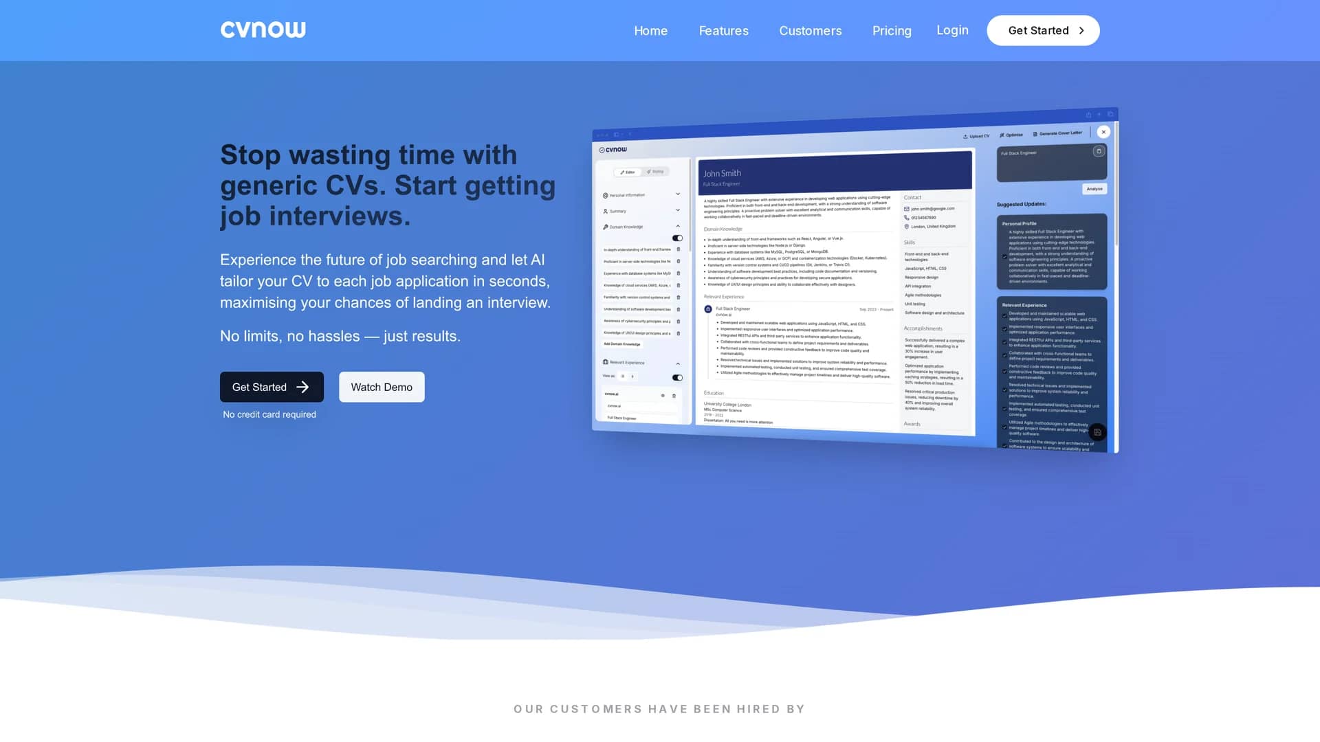 cvnow-ai homepage
