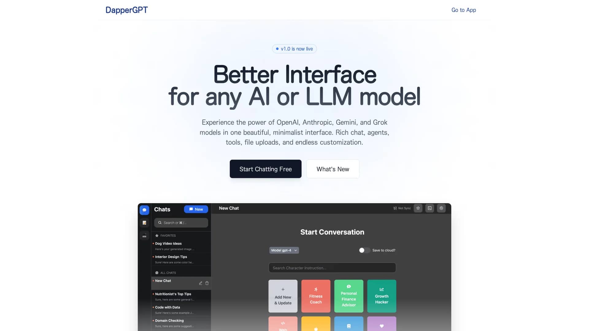 dappergpt homepage