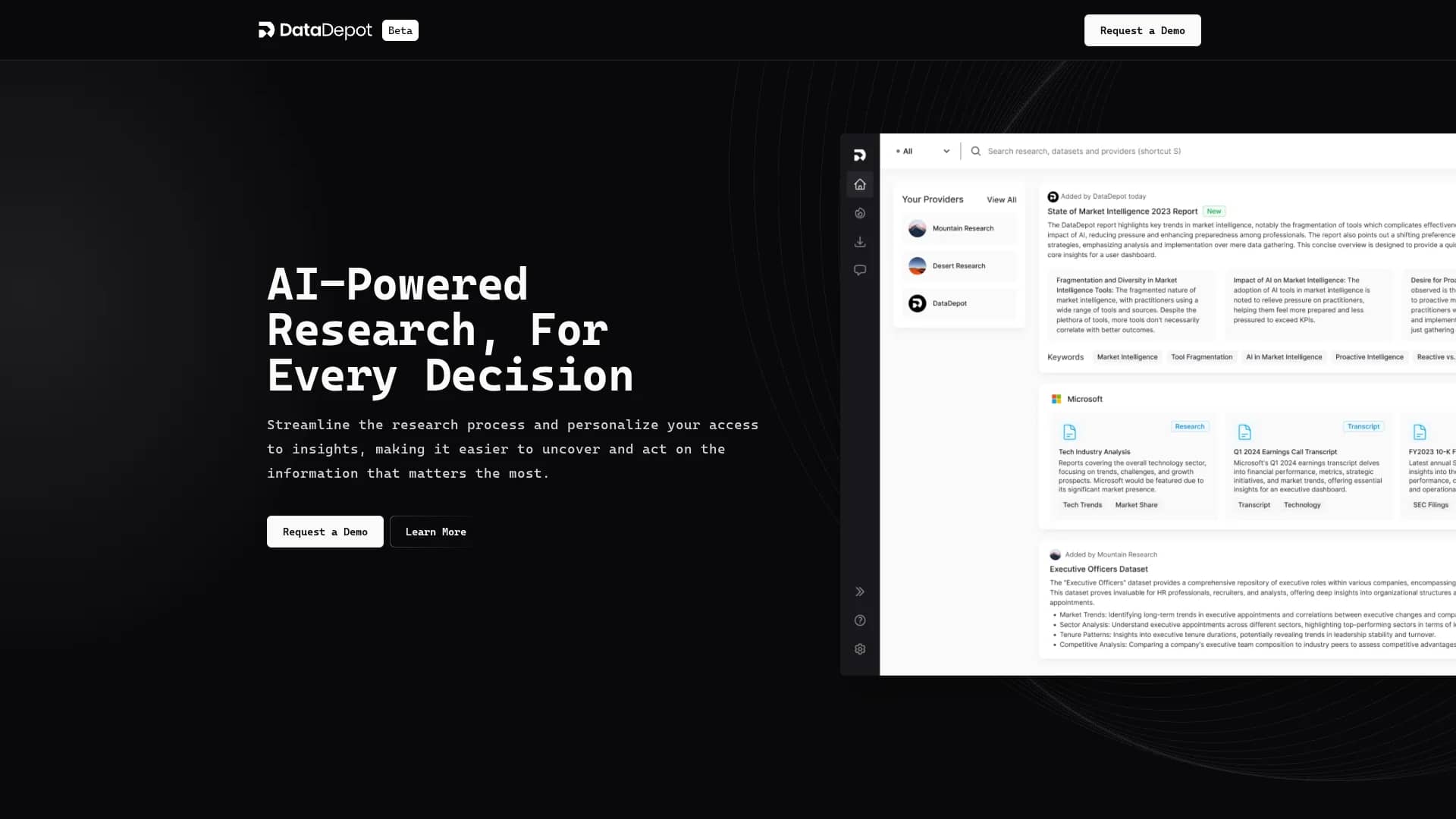 datadepot homepage