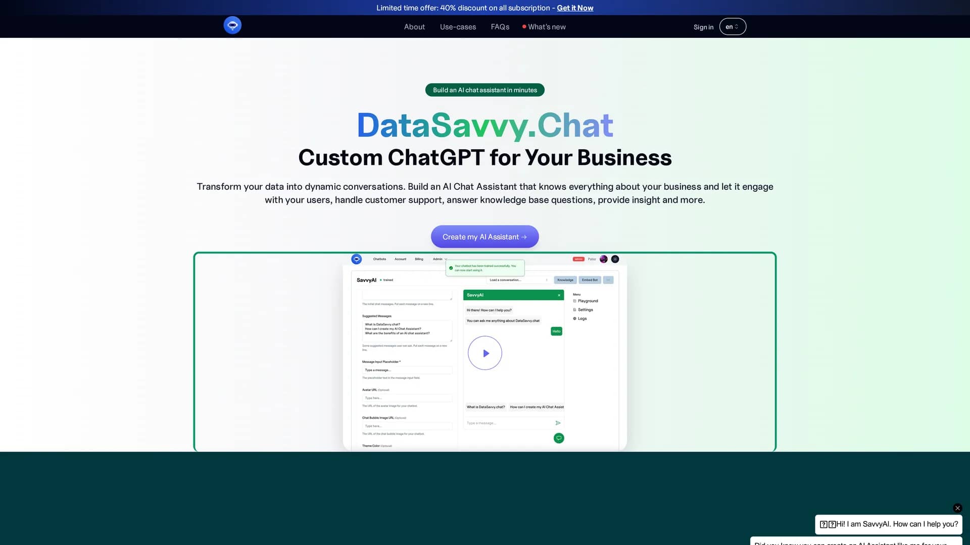 datasavvy-chat homepage