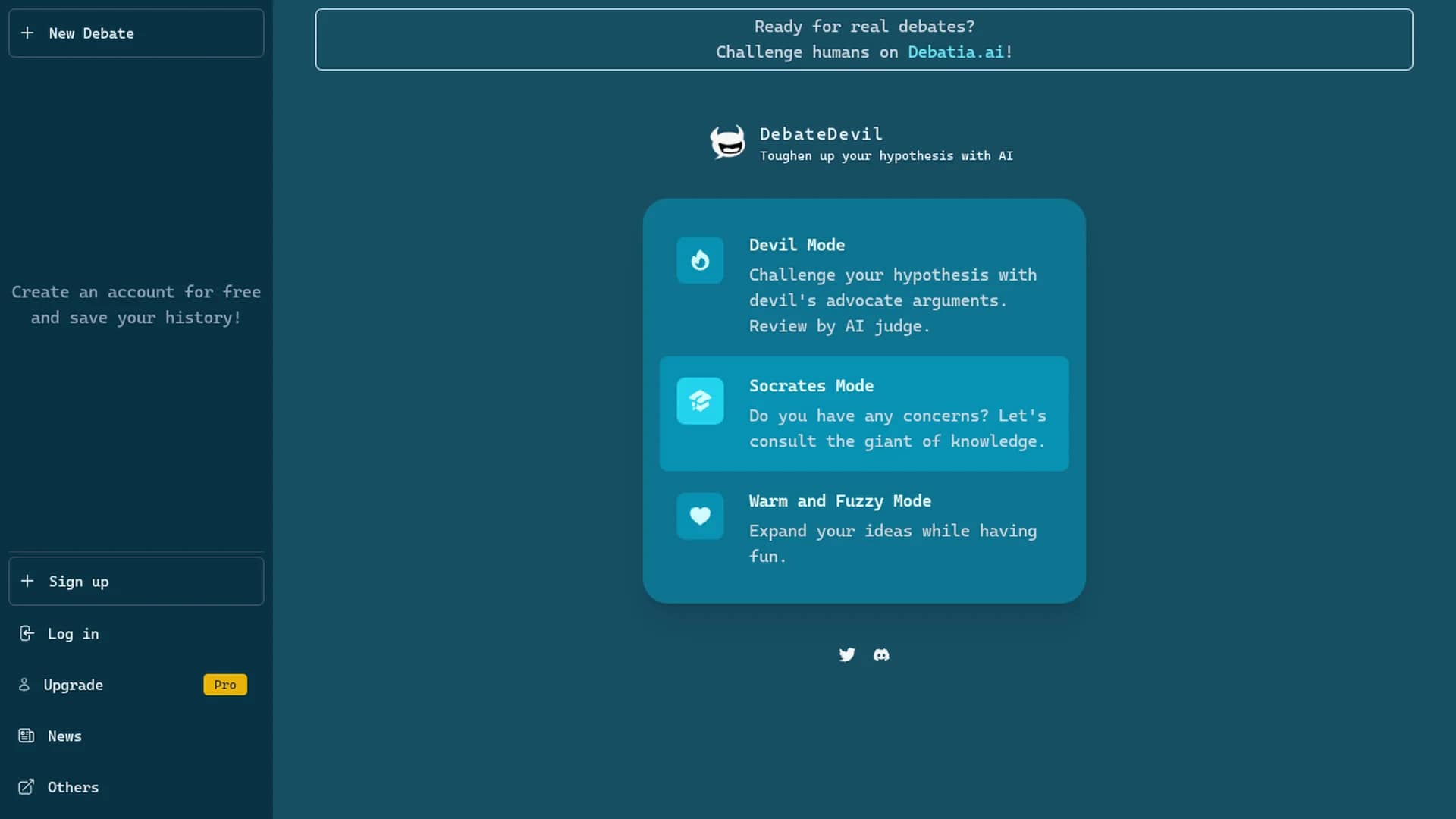 debatedevil homepage