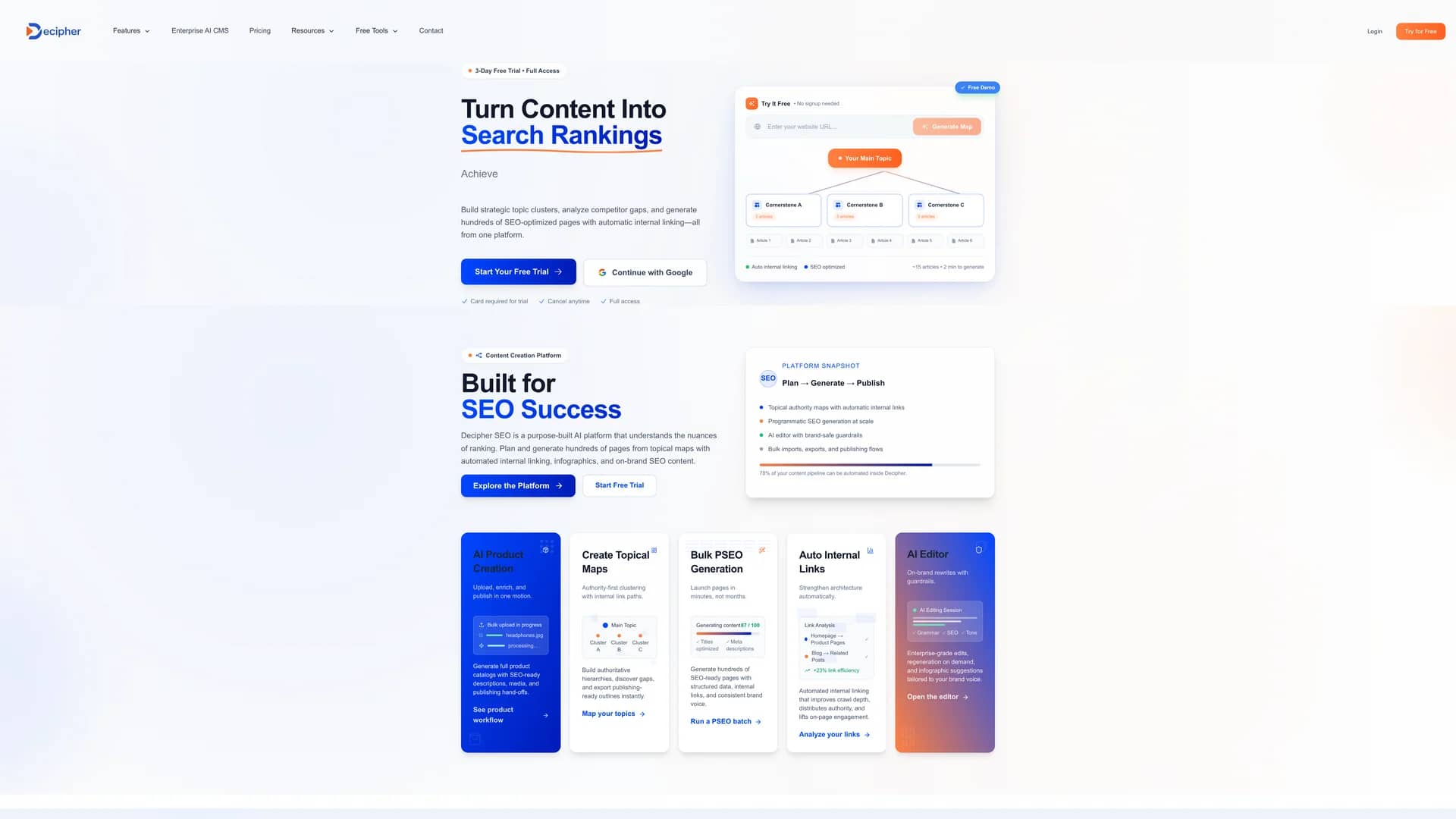 decipher-seo homepage