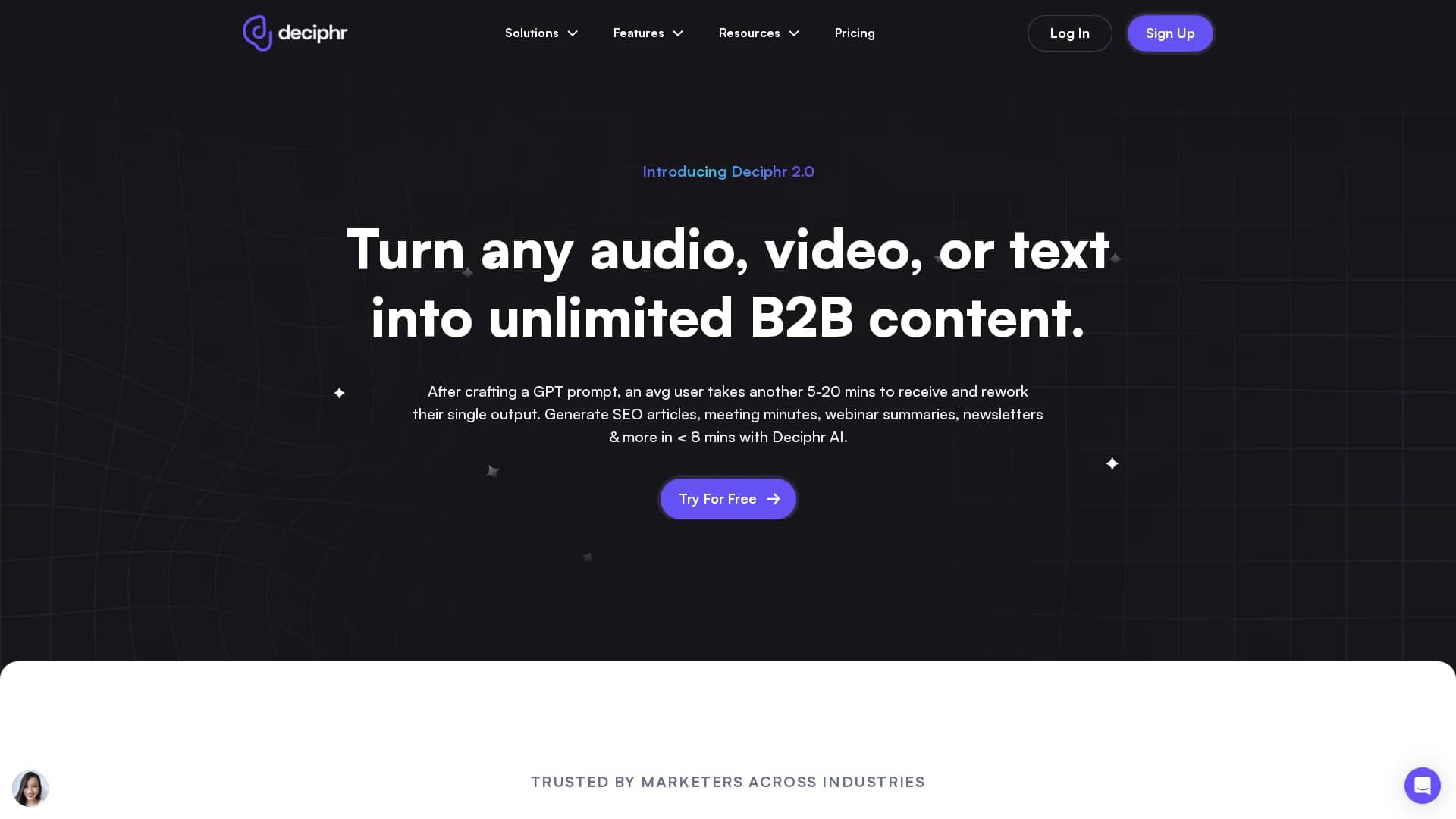 deciphr homepage