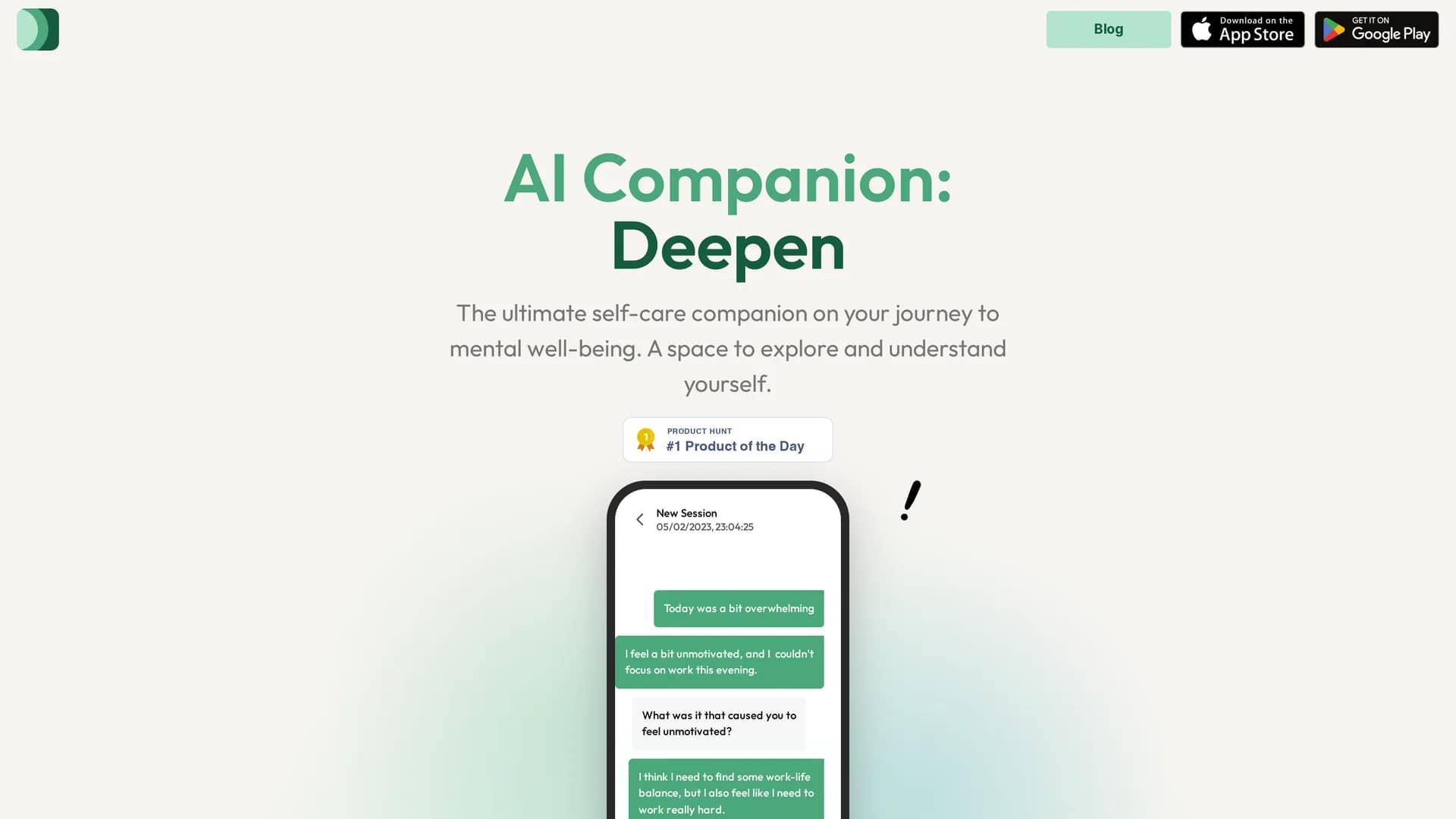 deepen homepage