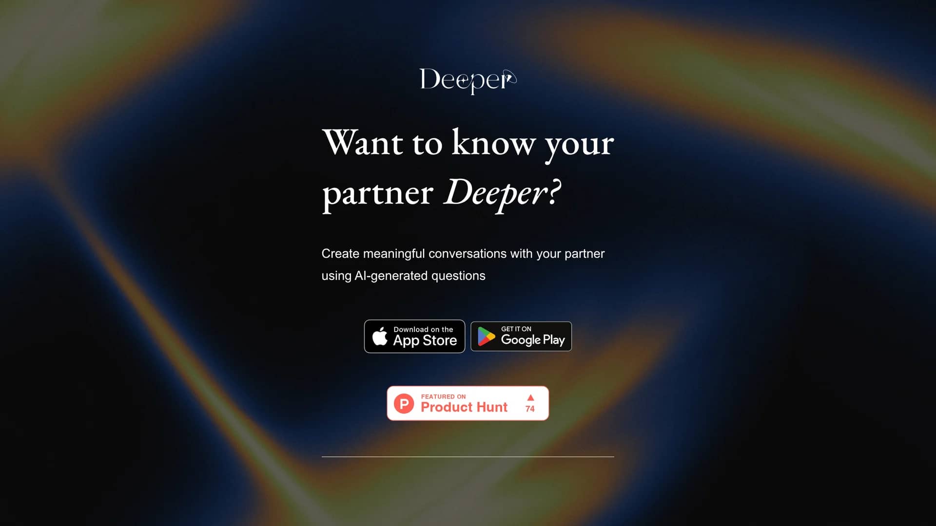 deeper-app homepage