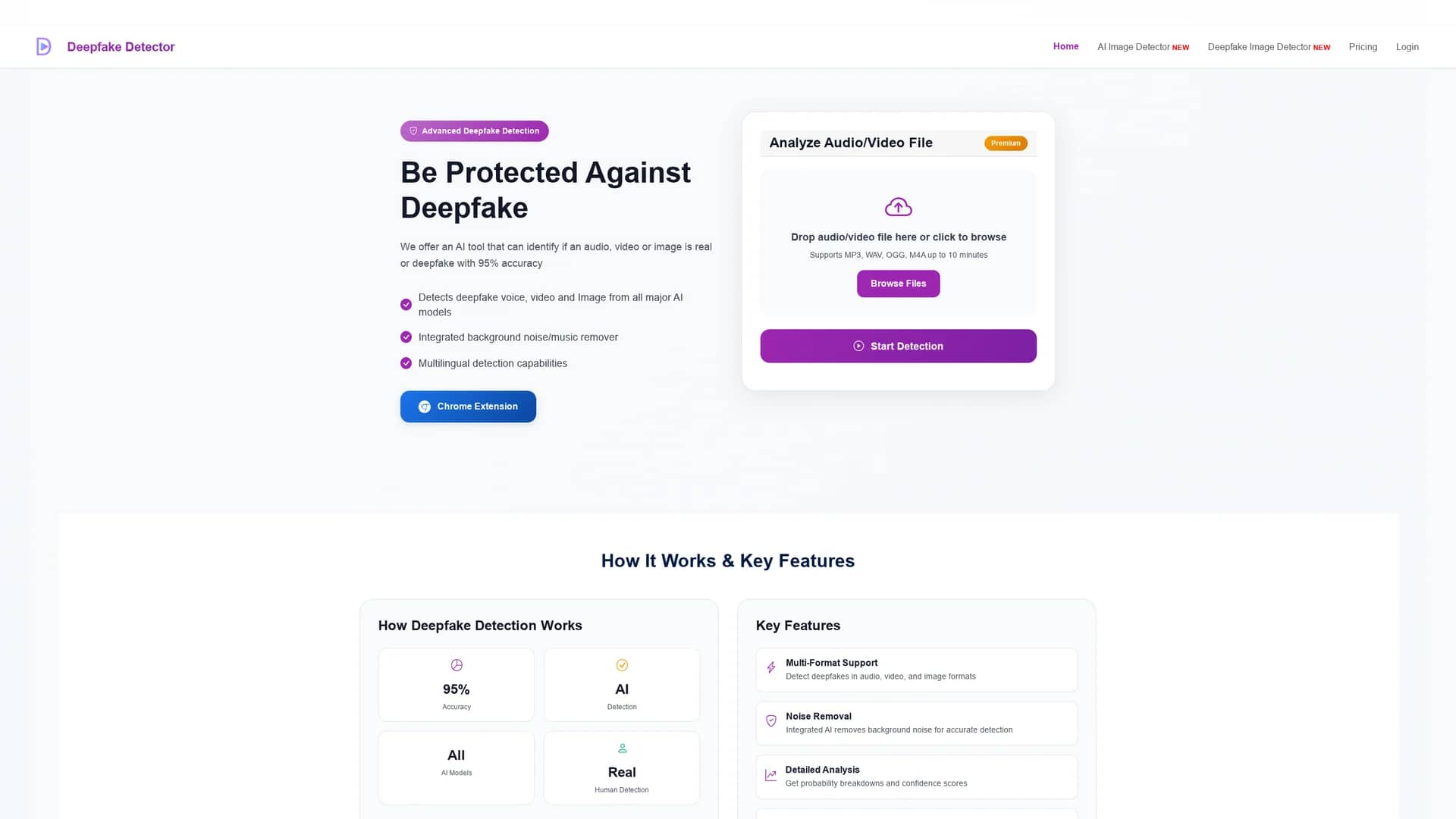 deepfake-detector homepage