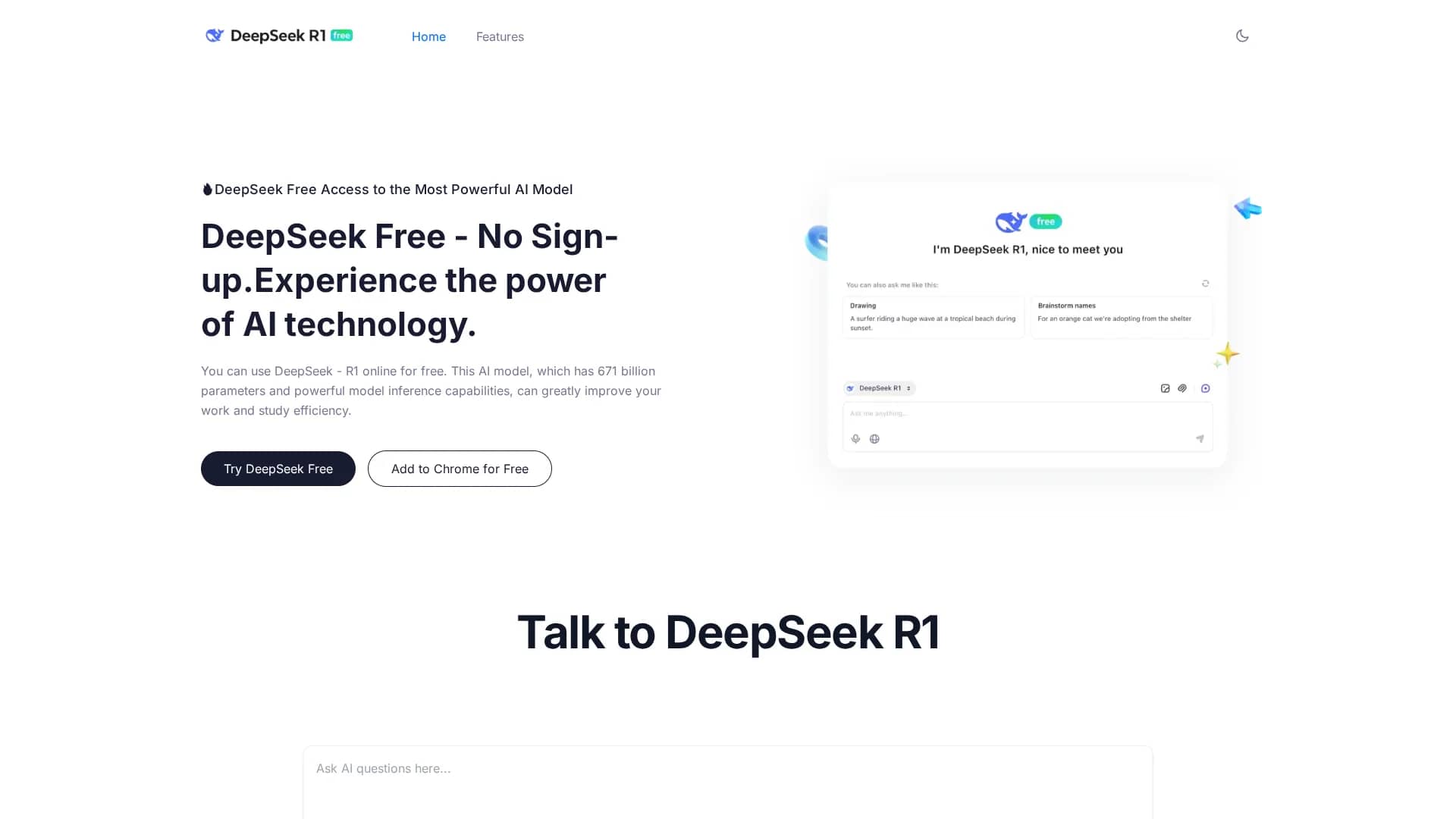 deepseek-r1-free homepage