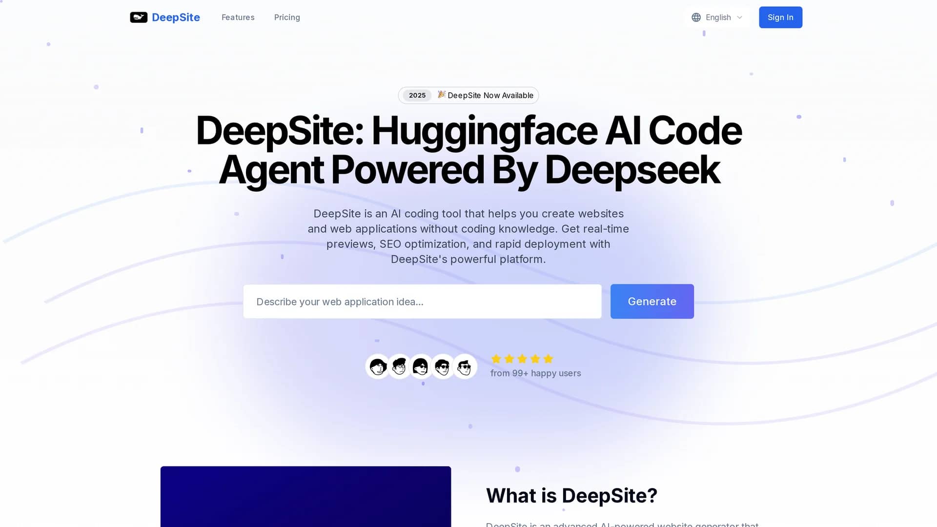 deepsite homepage