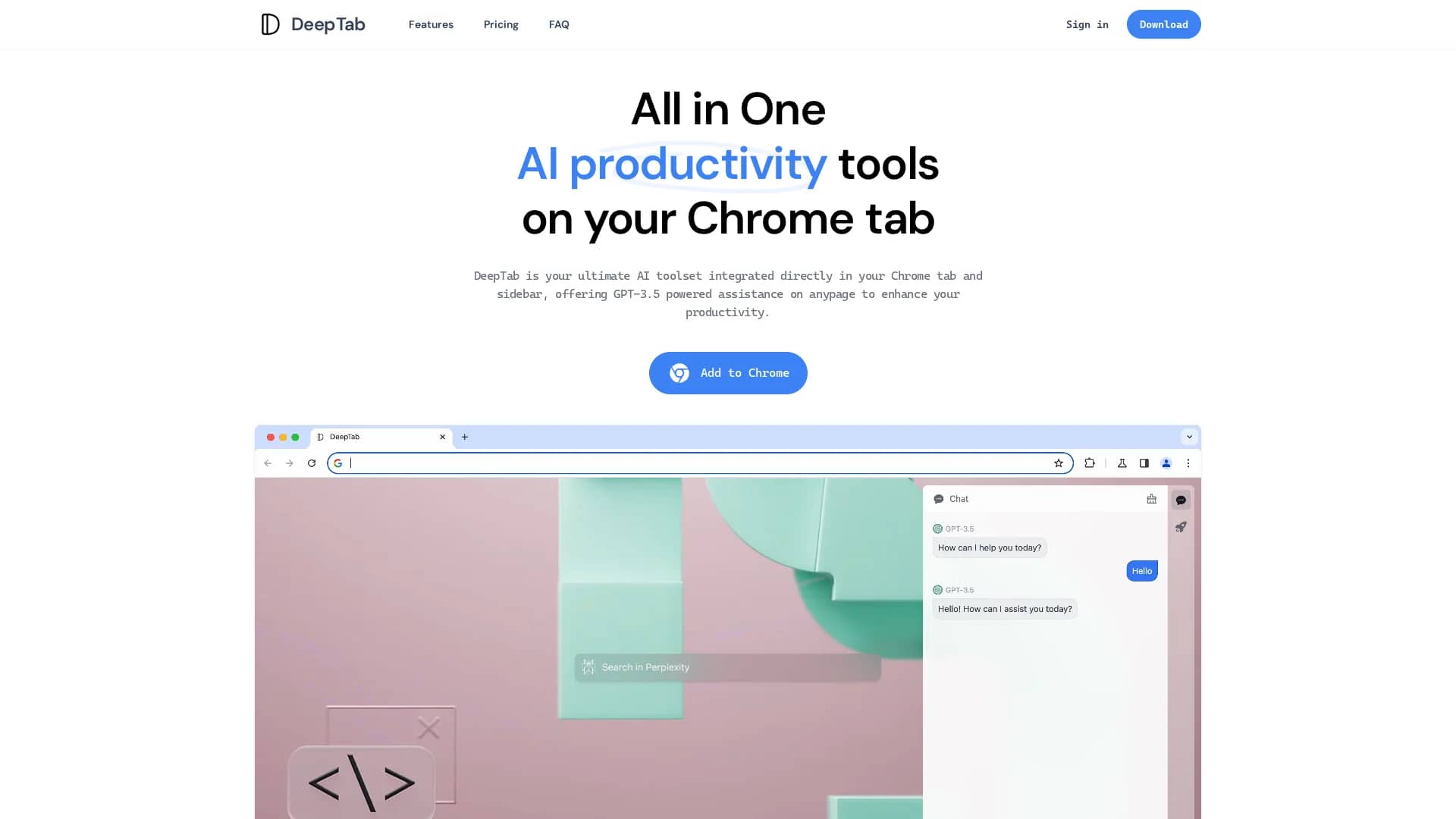 deeptab homepage