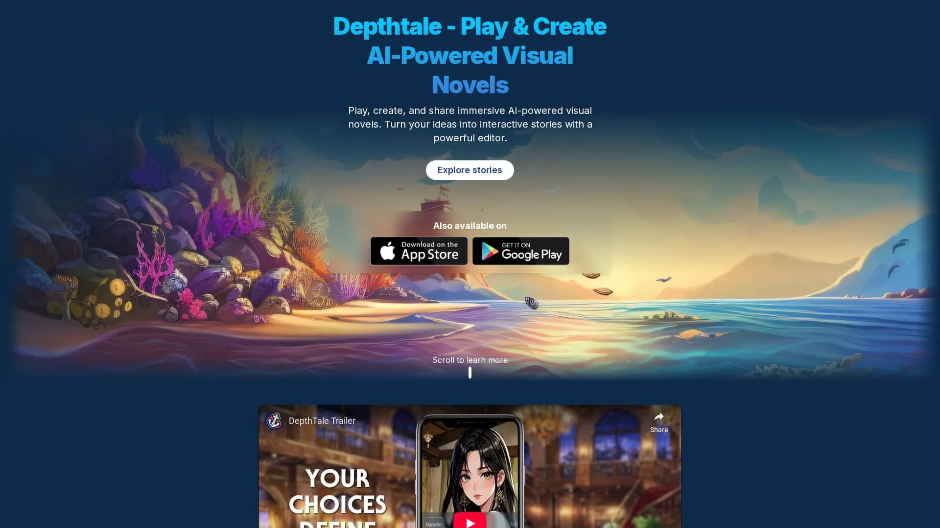 depth-tale homepage