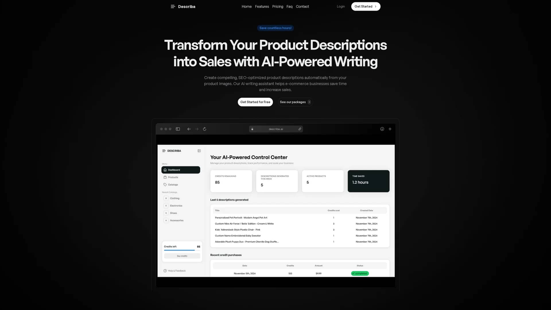 describa homepage
