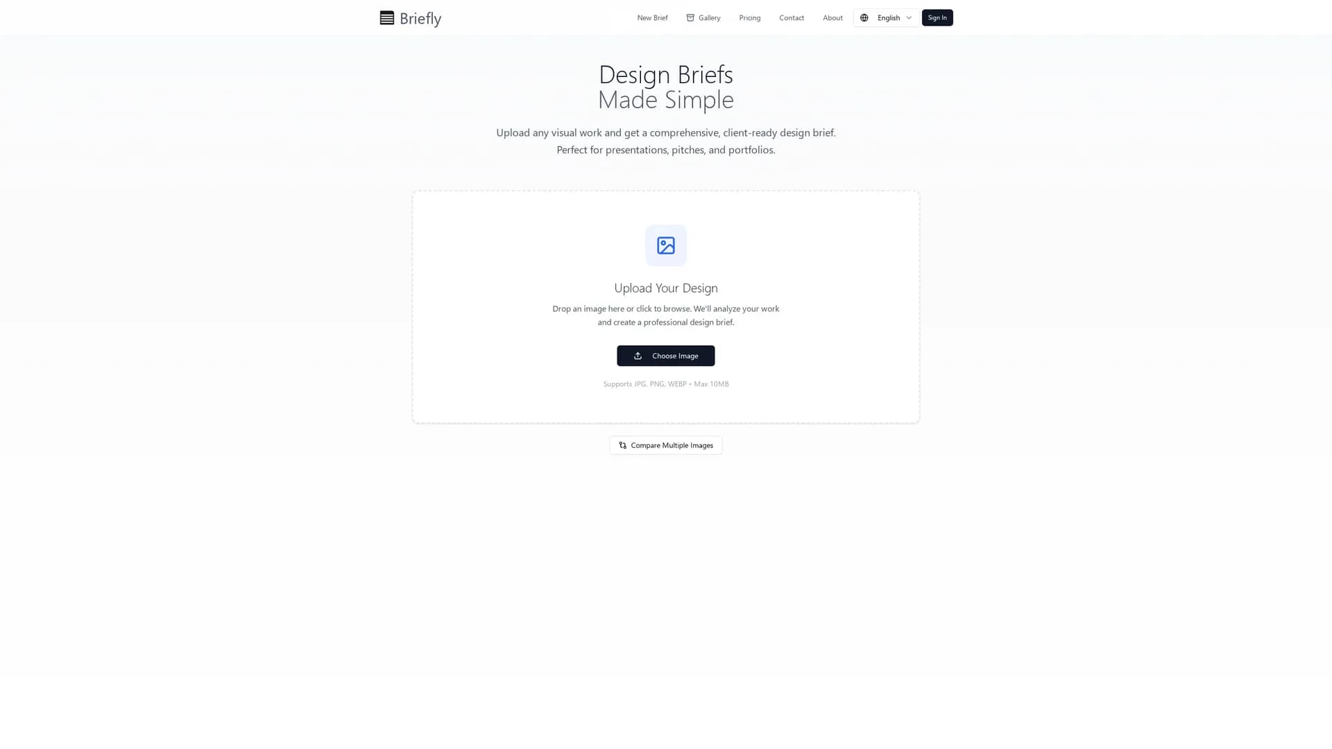 designbrief-app homepage