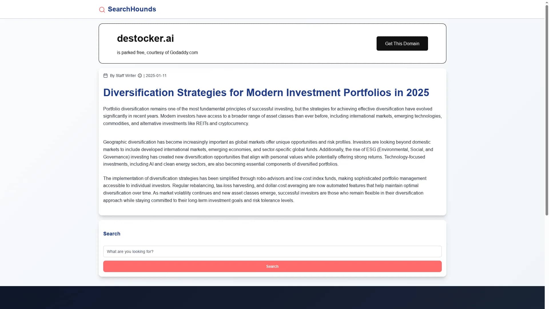 destocker-ai homepage