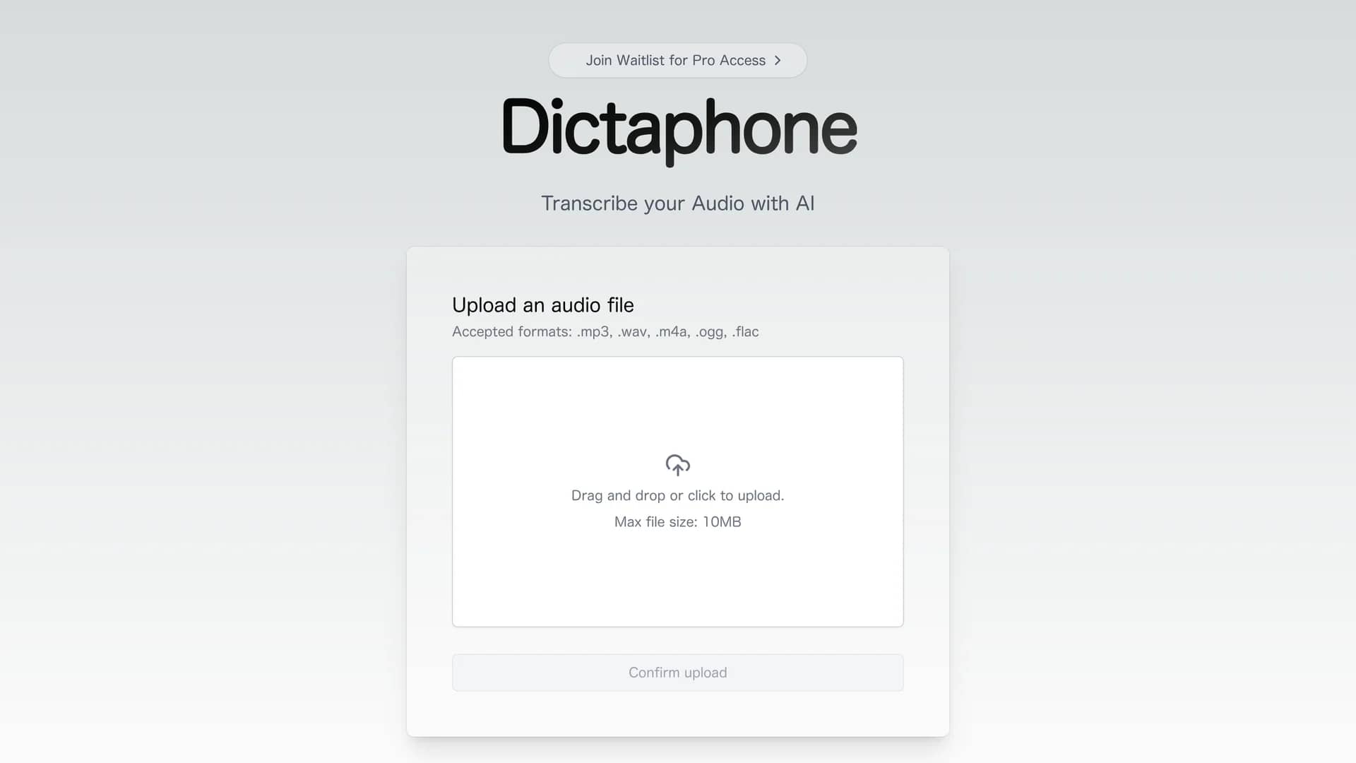 dictaphone homepage