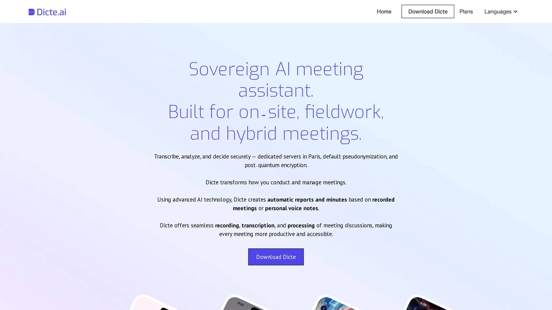 dicte-ai homepage