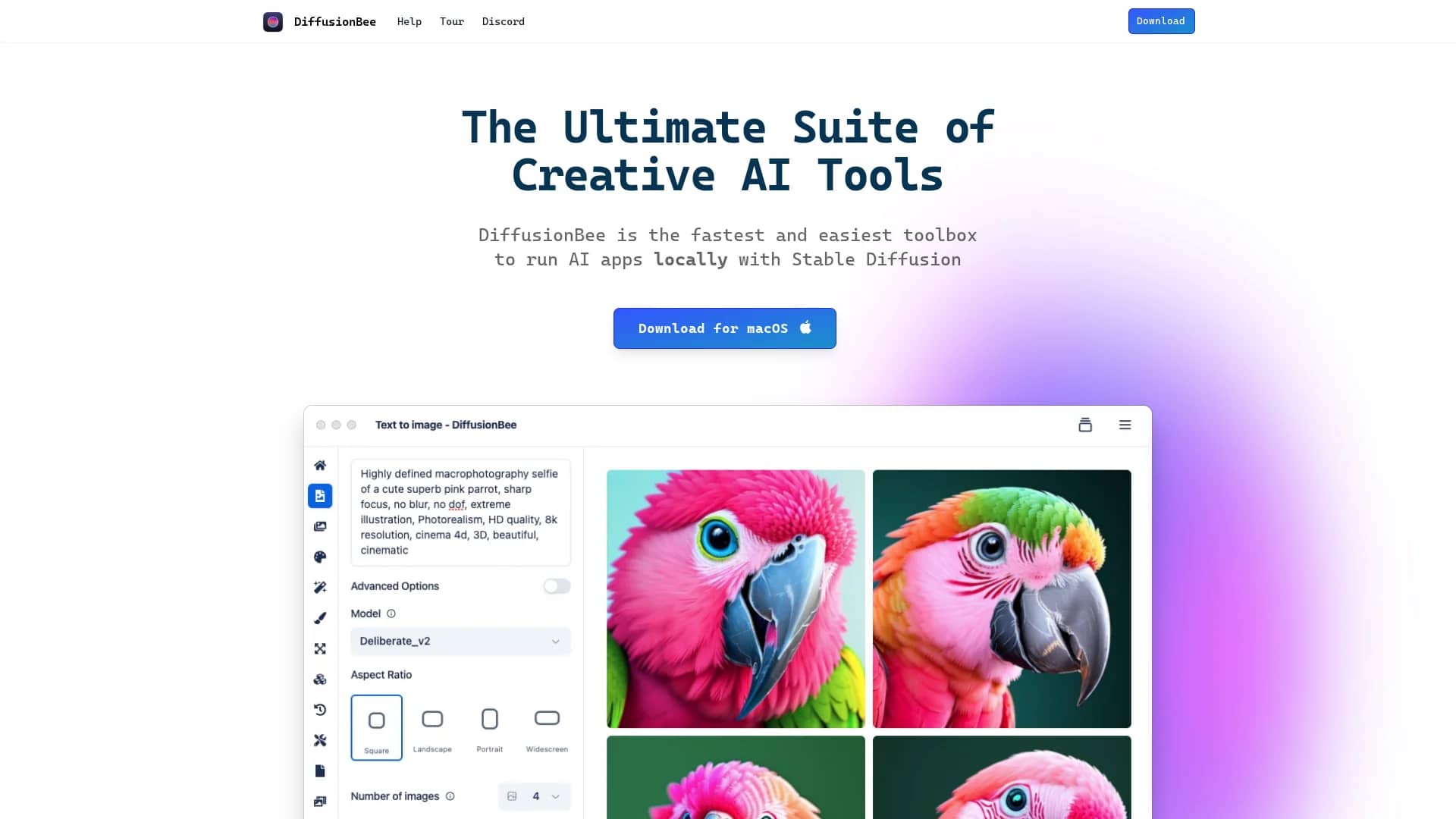 diffusionbee homepage