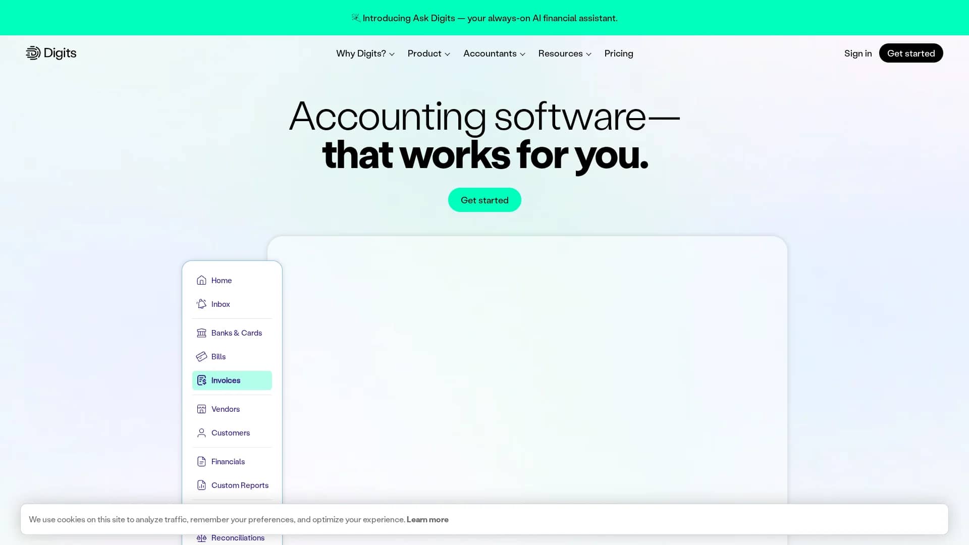 digits-accounting homepage