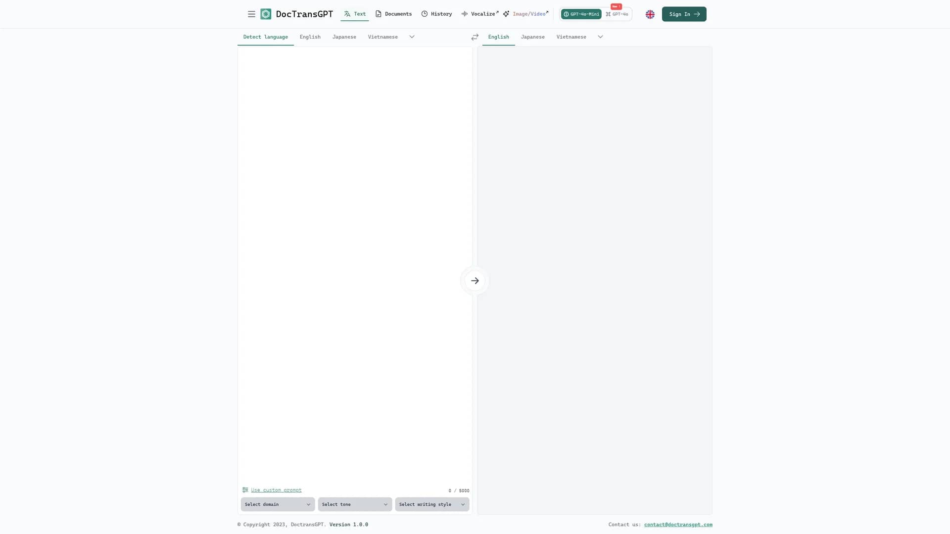doctransgpt homepage