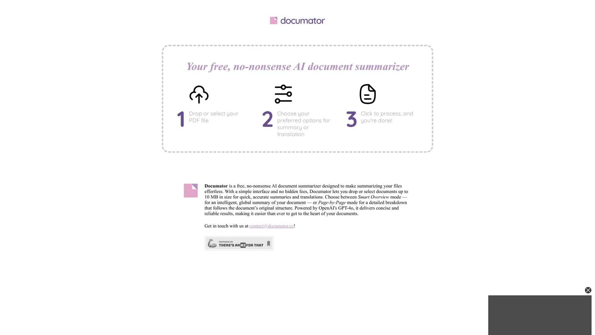 documator homepage