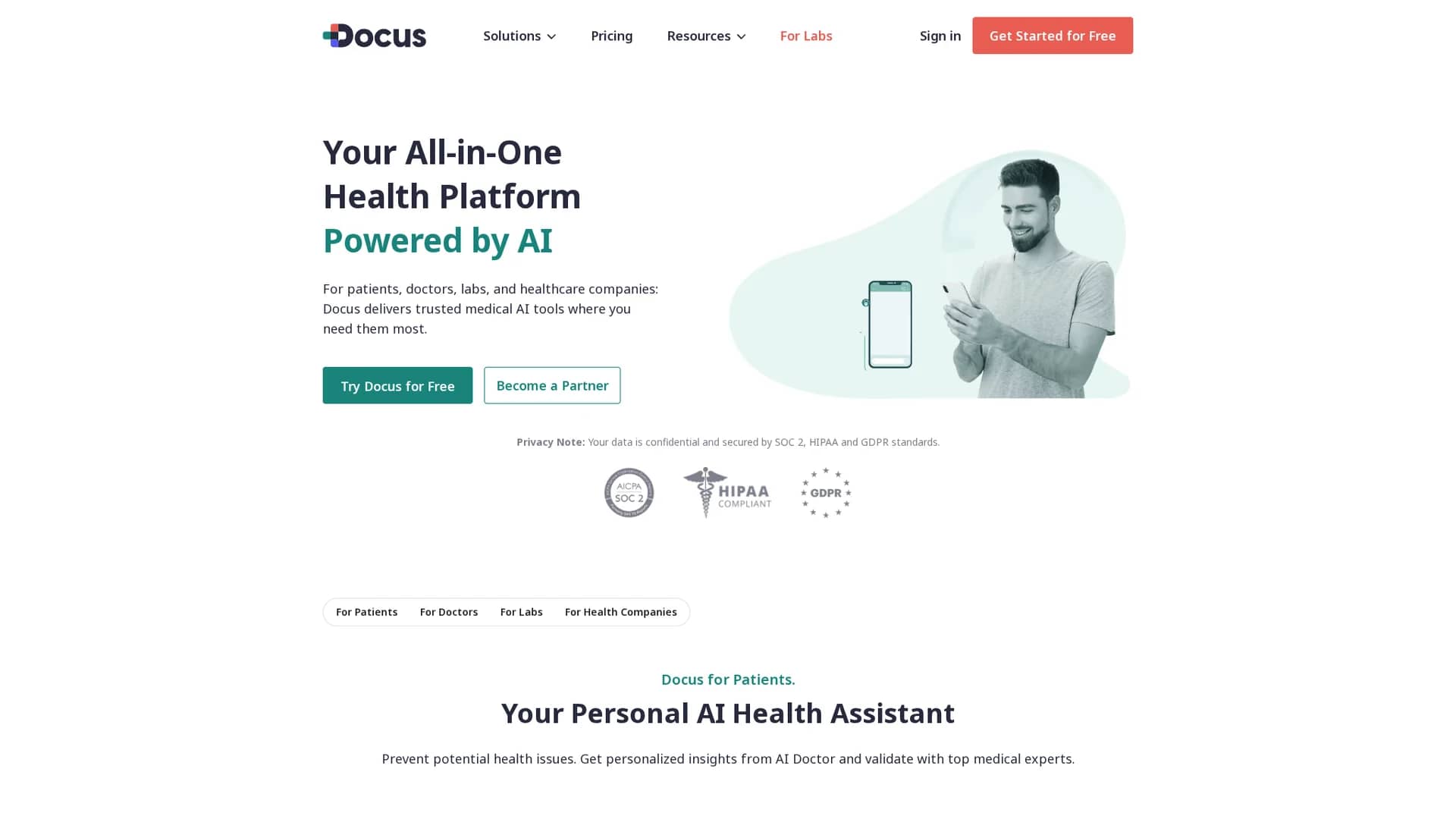 docus-ai homepage