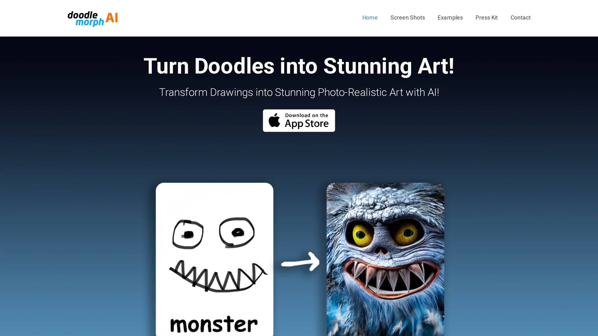 doodle-morph-ai homepage