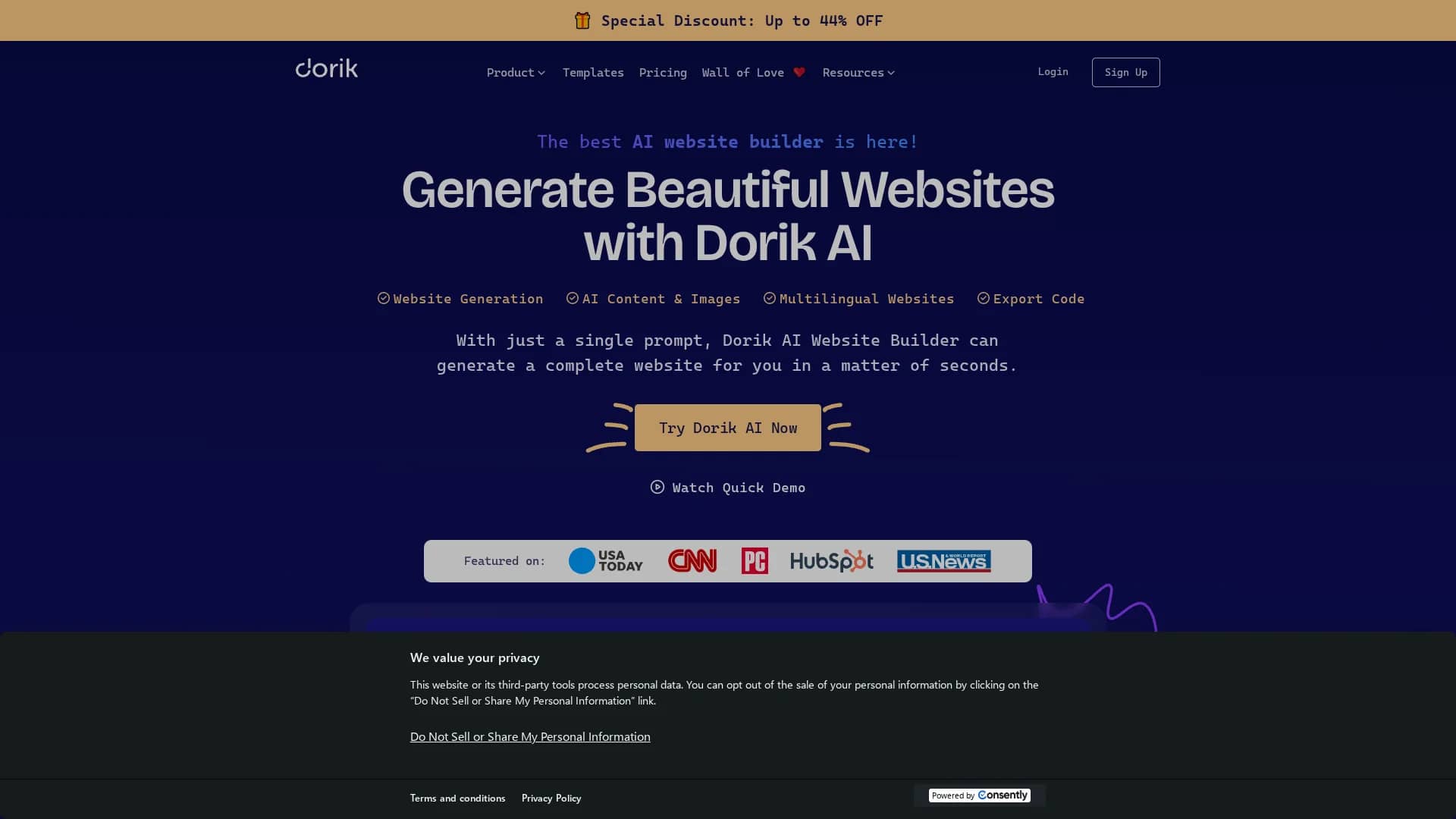 dorik-ai homepage