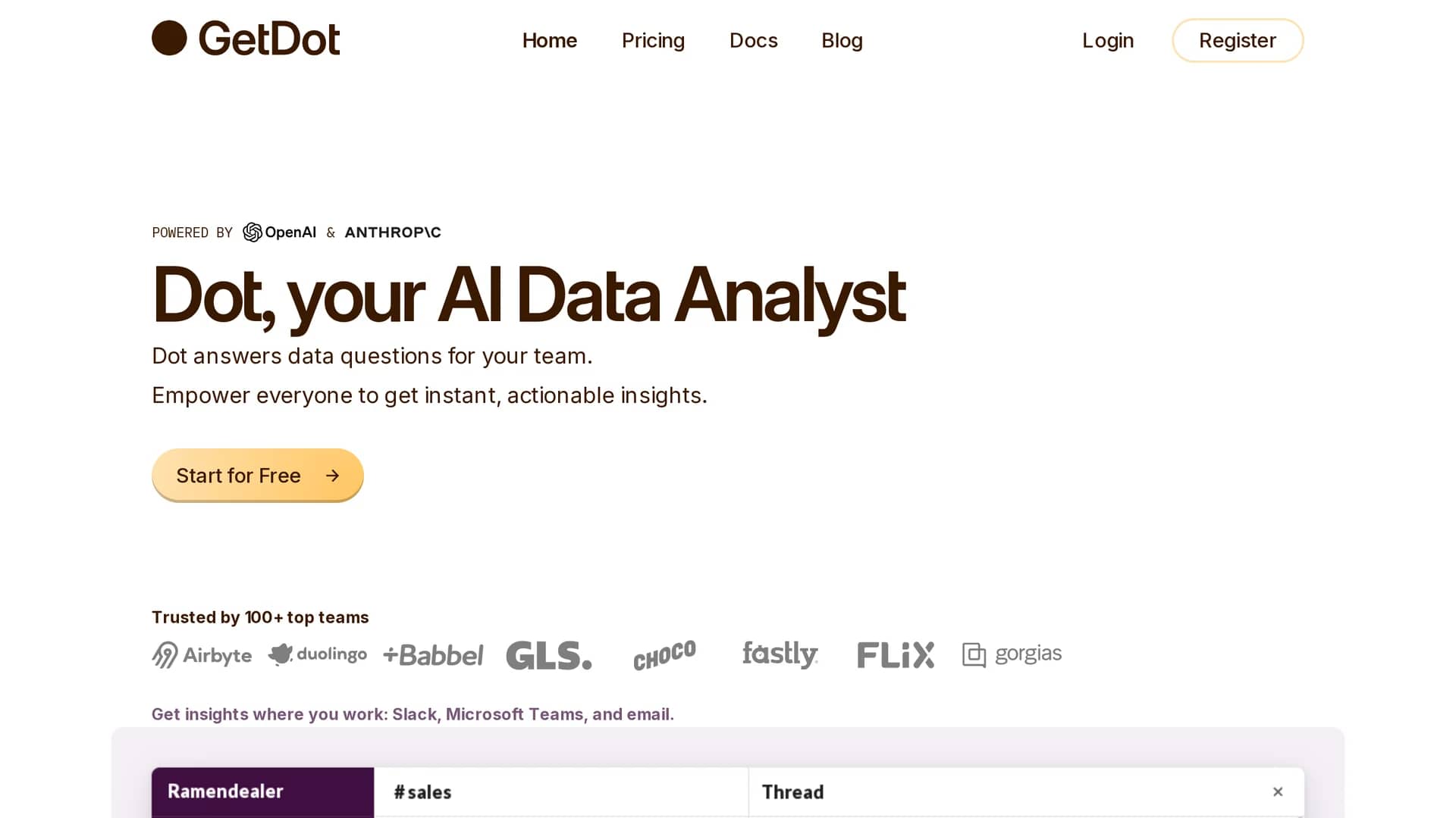 dot homepage