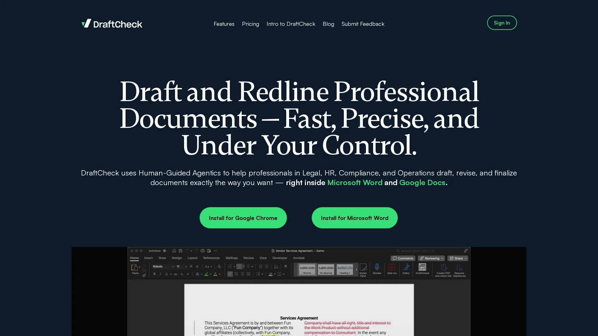 draftcheck homepage