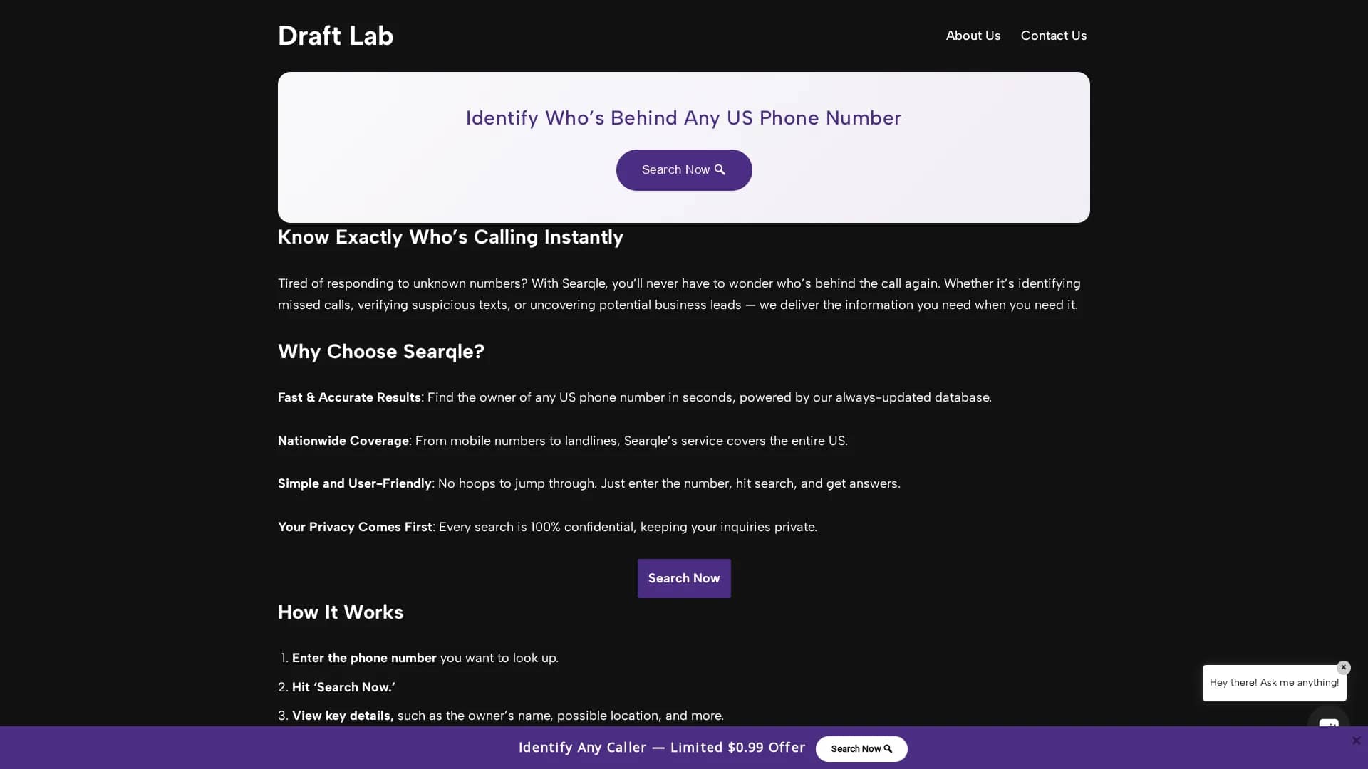 draftlab homepage