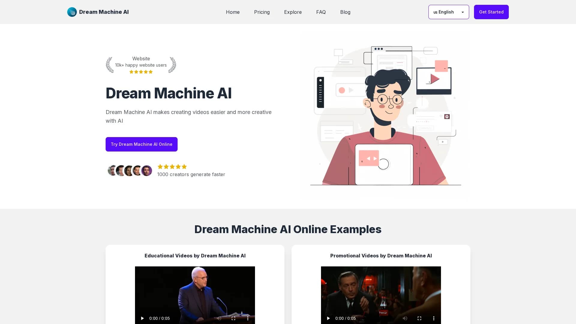 dream-machine-ai homepage