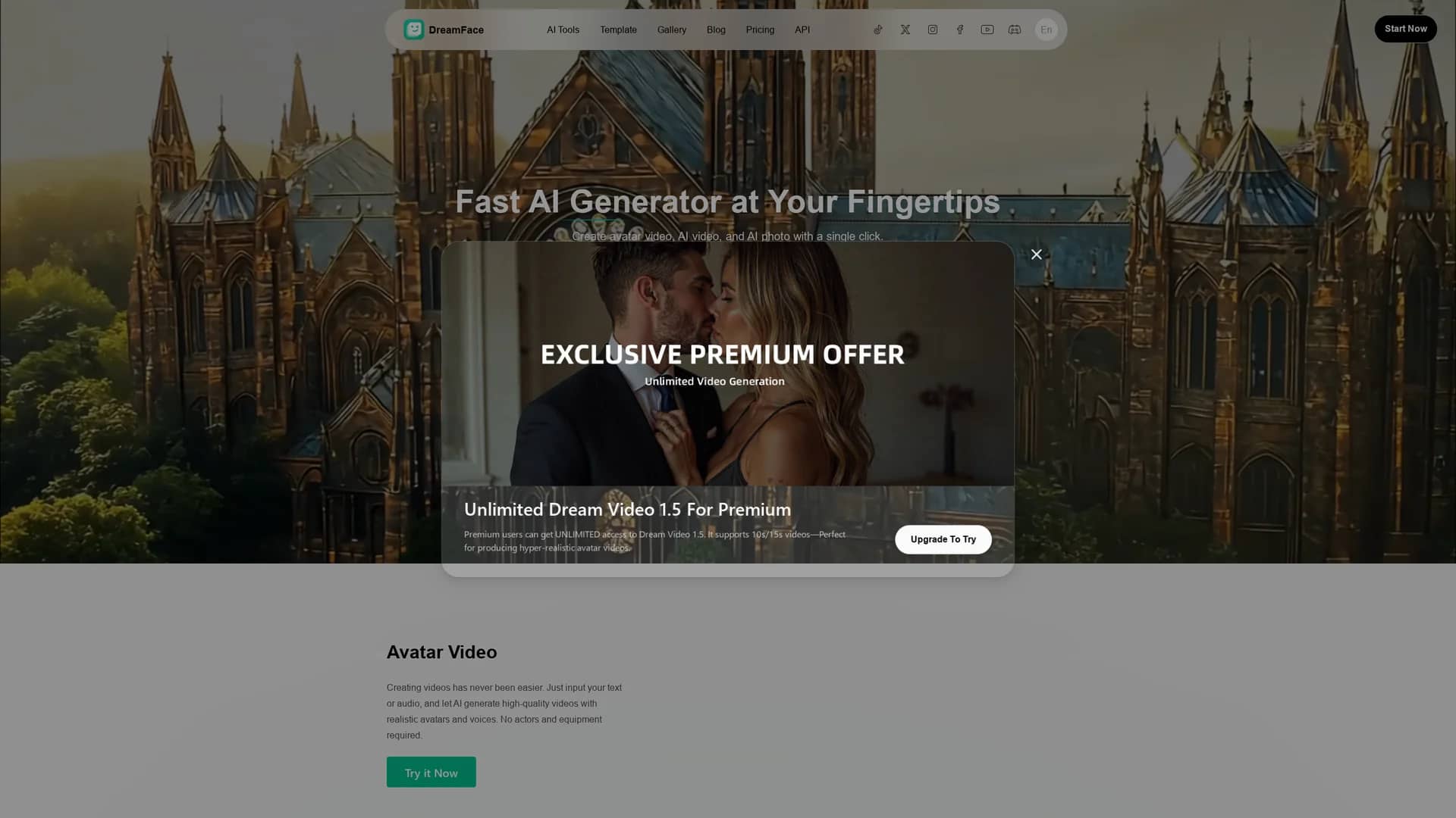 dreamface homepage